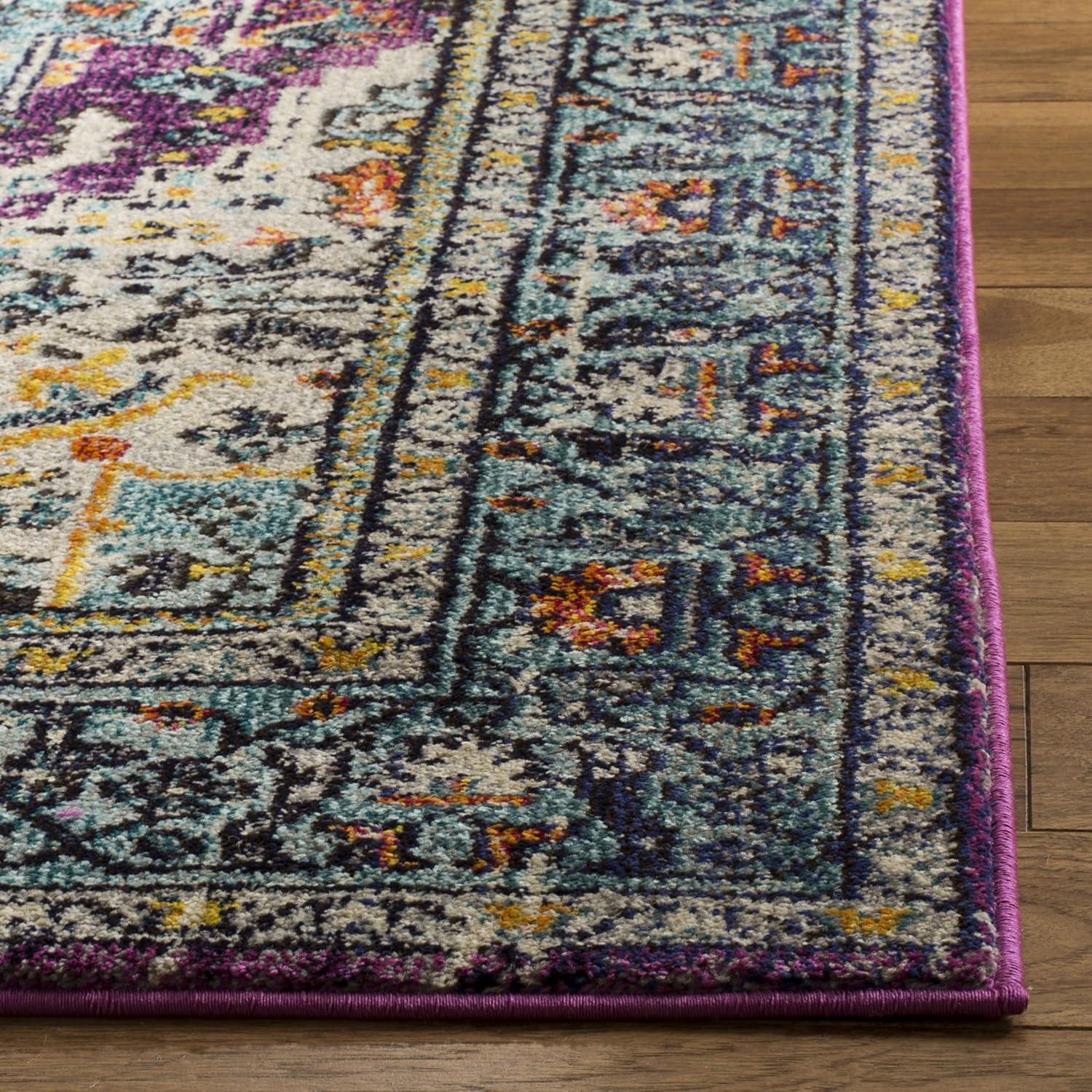 Monaco MNC251 Power Loomed Indoor Area Rug - Violet/Light Blue - 6'7"x9'2" - Safavieh.
