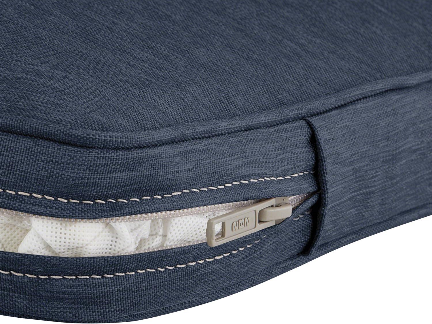 Classic Accessories Montlake FadeSafe Water-Resistant Contoured Patio Dining Seat Cushion, 18 x 18 x 2 inch, Heather Indigo