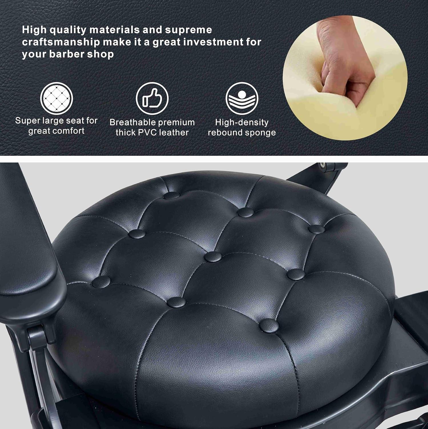 OmySalon Vintage Barber Chair All Purpose Heavy Duty, Hydraulic Recline Salon Beauty Styling Chair Retro, 360 Degree Swivel for Hair Stylist Tattoo