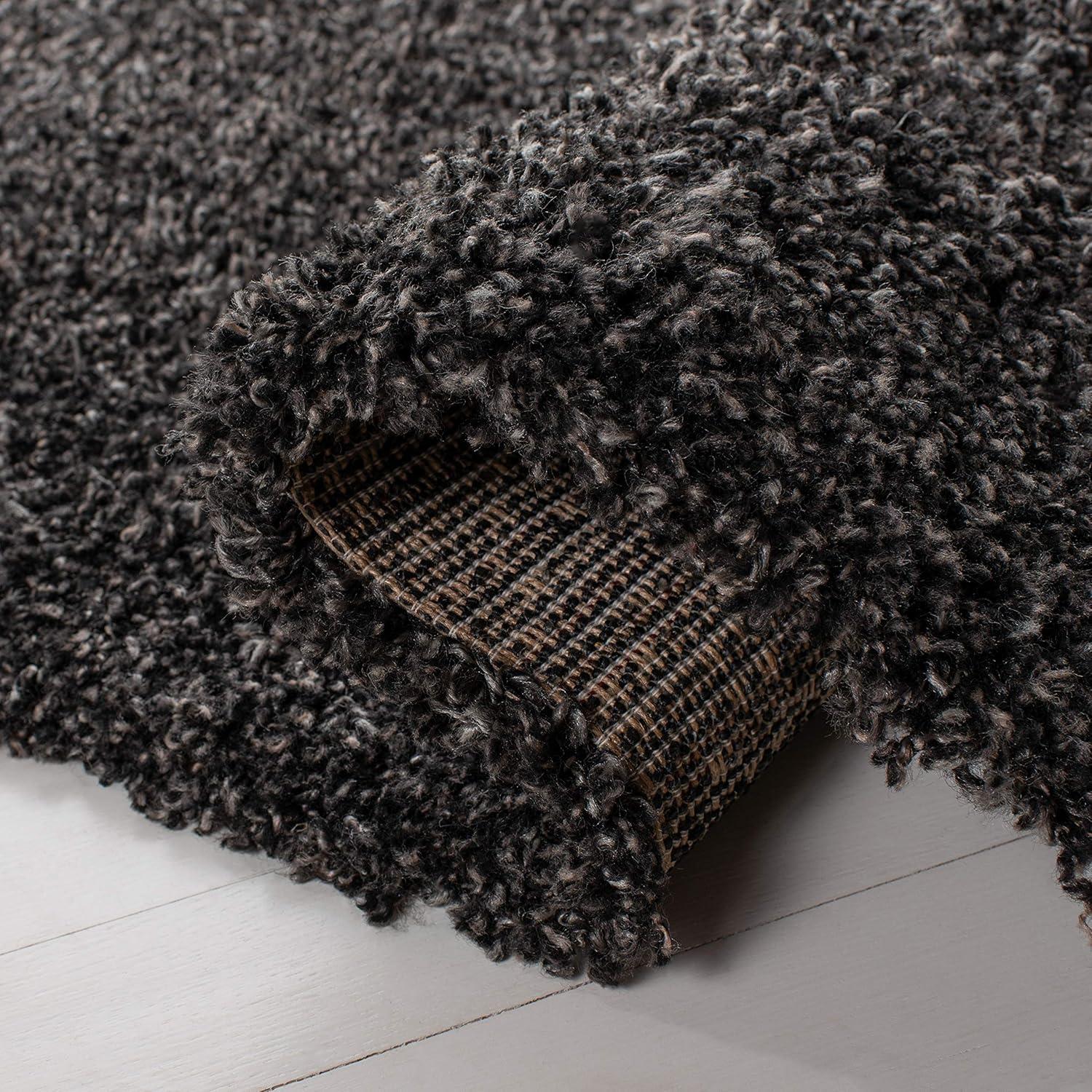 Evolution Shag EVO520 Power Loomed Area Rug - Charcoal - 5'3"x7'6" - Safavieh.