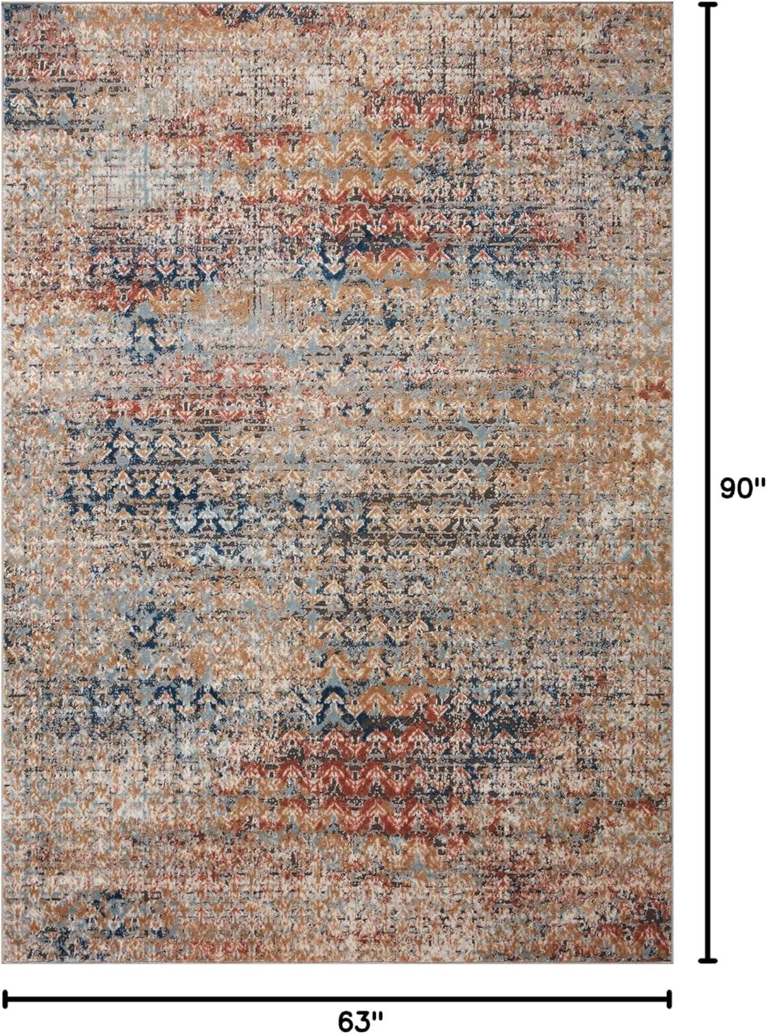 Loloi II Bianca Collection BIA-09 Ocean / Spice, Abstract Area Rug 5'-3" x 7'-6"