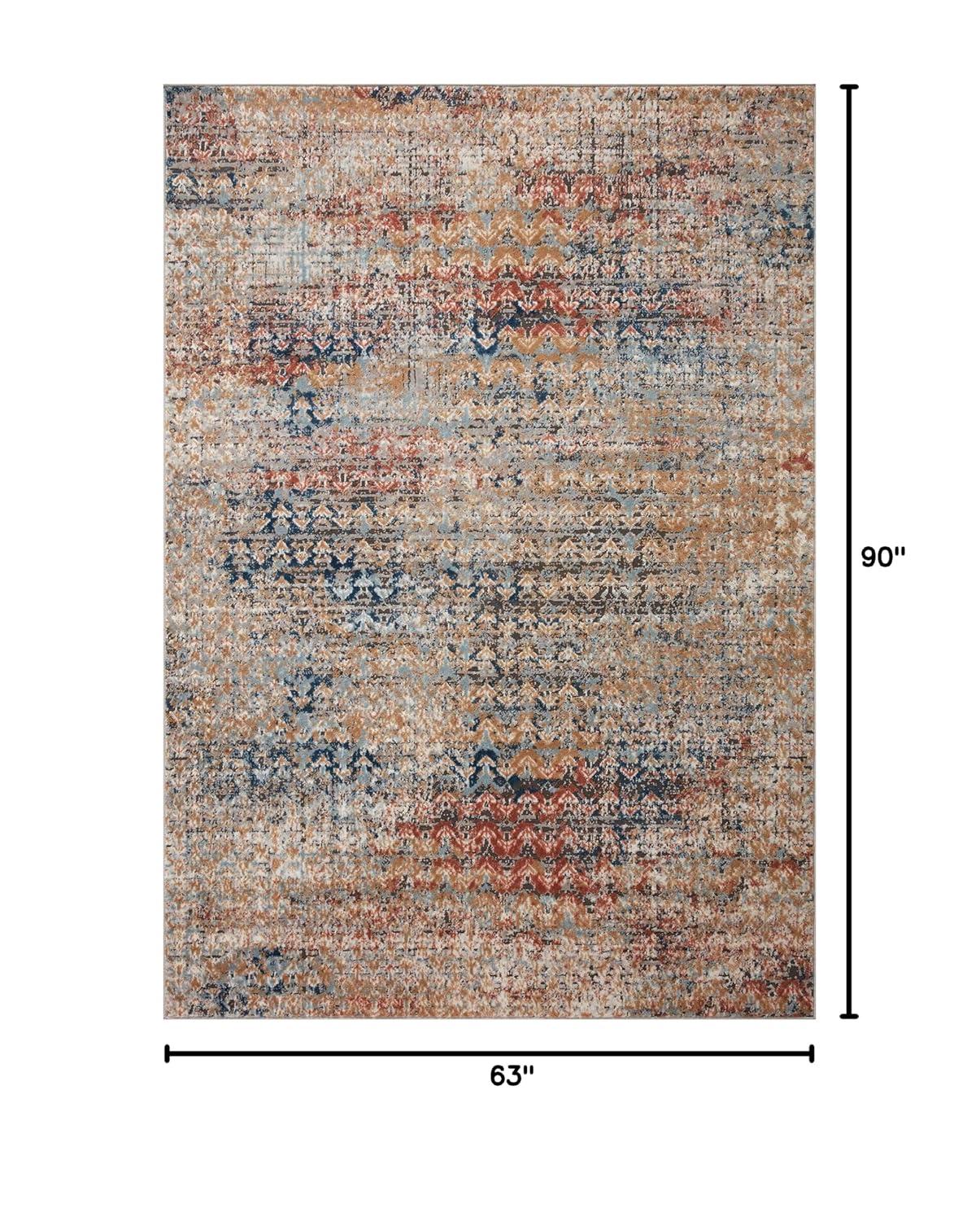 Loloi II Bianca Collection BIA-09 Ocean / Spice, Abstract Area Rug 5'-3" x 7'-6"