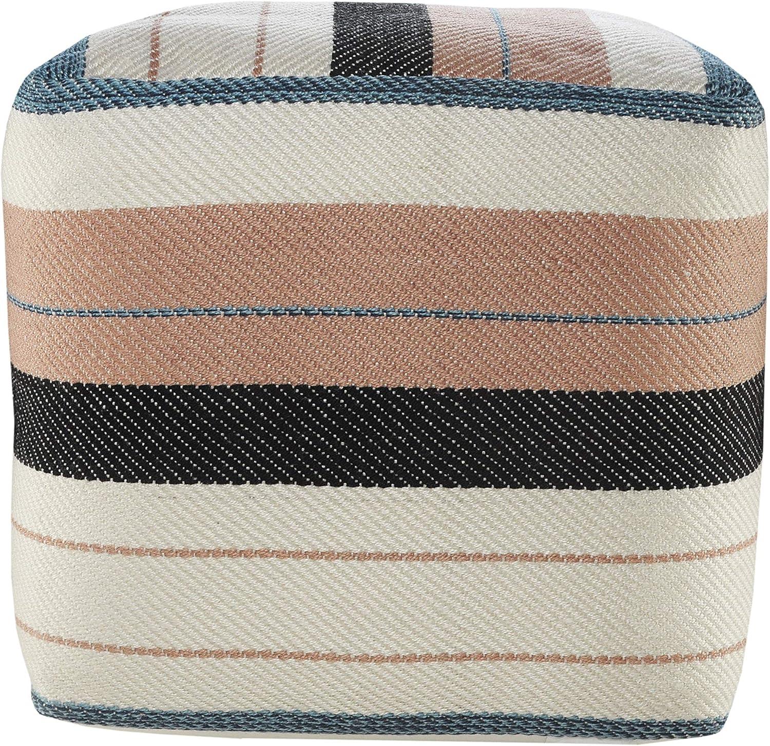 Dakota Fields Argueta Outdoor Performance Striped Pouf Ottoman