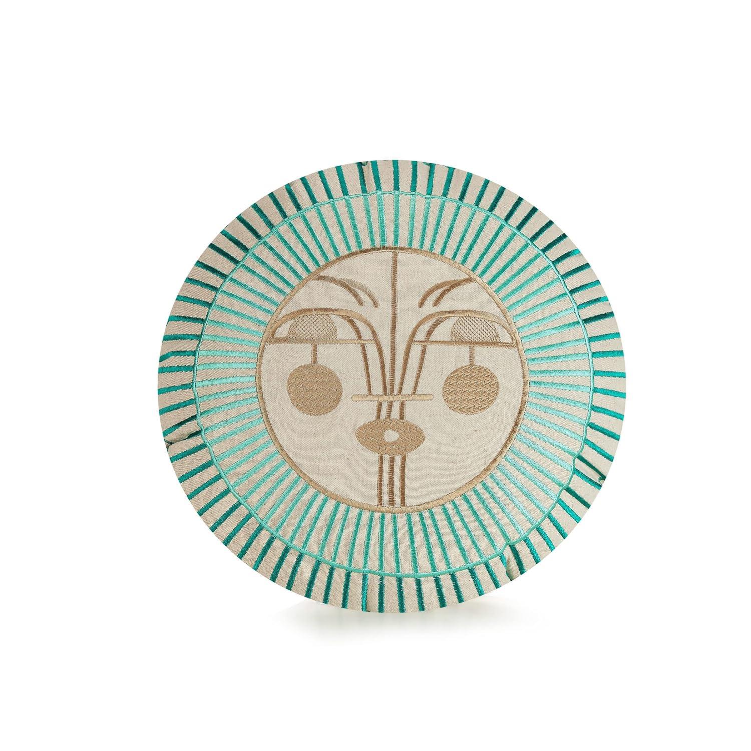 Jungalow Ayo Embroidered Round Pillow Cover & Insert