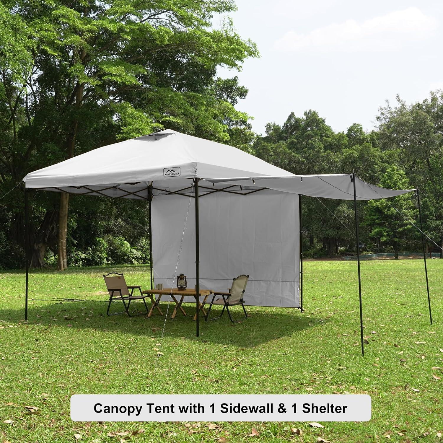 White Adjustable Height 10x10 Outdoor Canopy Tent with Sidewalls