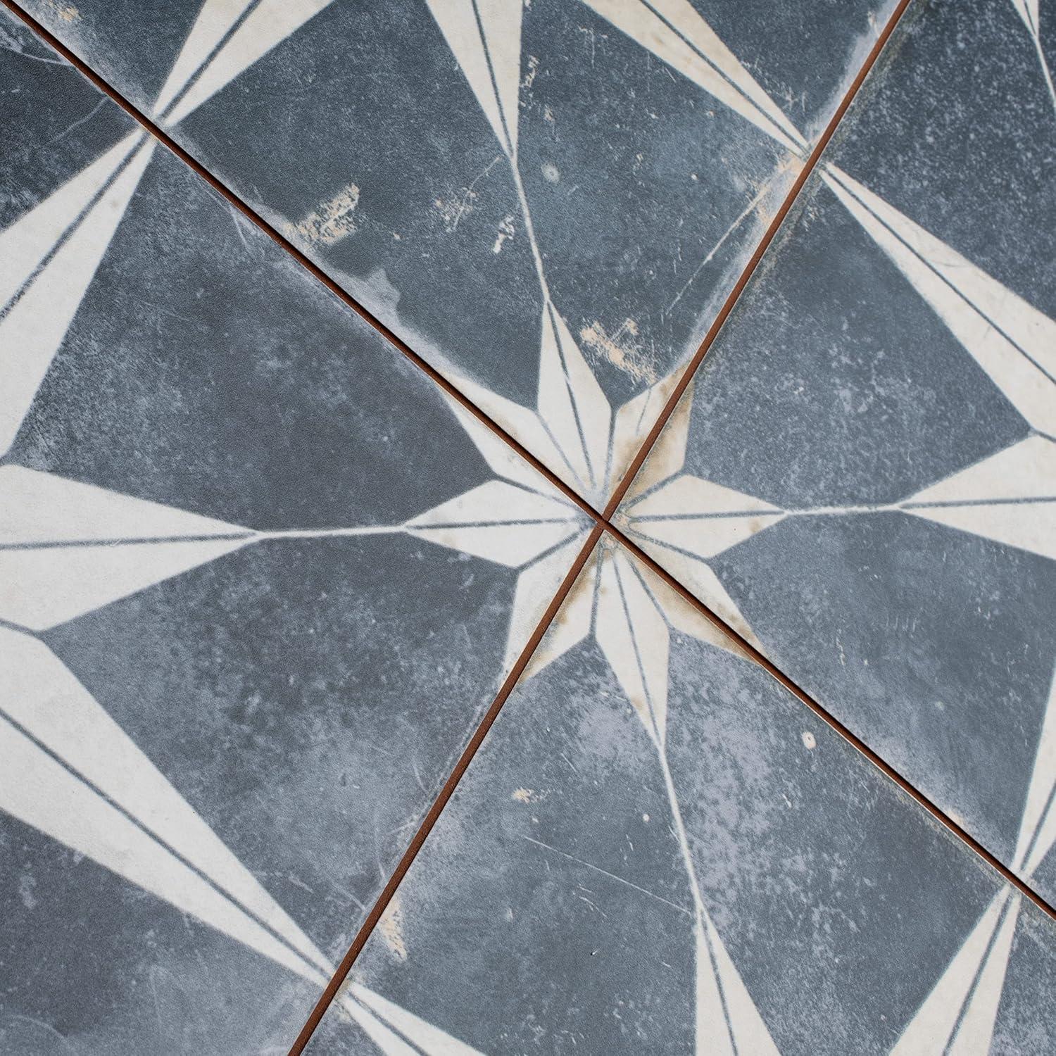 Kings Star Sky Blue and White Ceramic Floor and Wall Tile