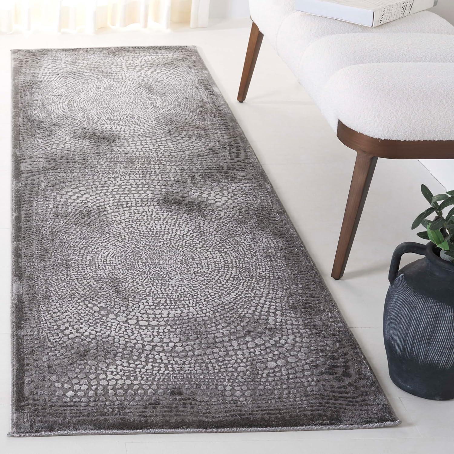 Meadow MDW333 Power Loomed Indoor Runner Rug - Grey/Ivory - 2'7"x8' - Safavieh
