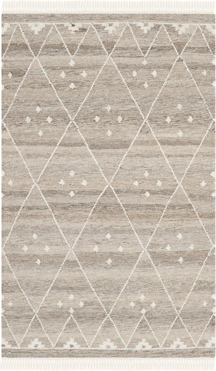 Natural Kilim NKM316 Hand Woven Indoor Accent Rug - Natural/Ivory - 3'x5' - Safavieh.