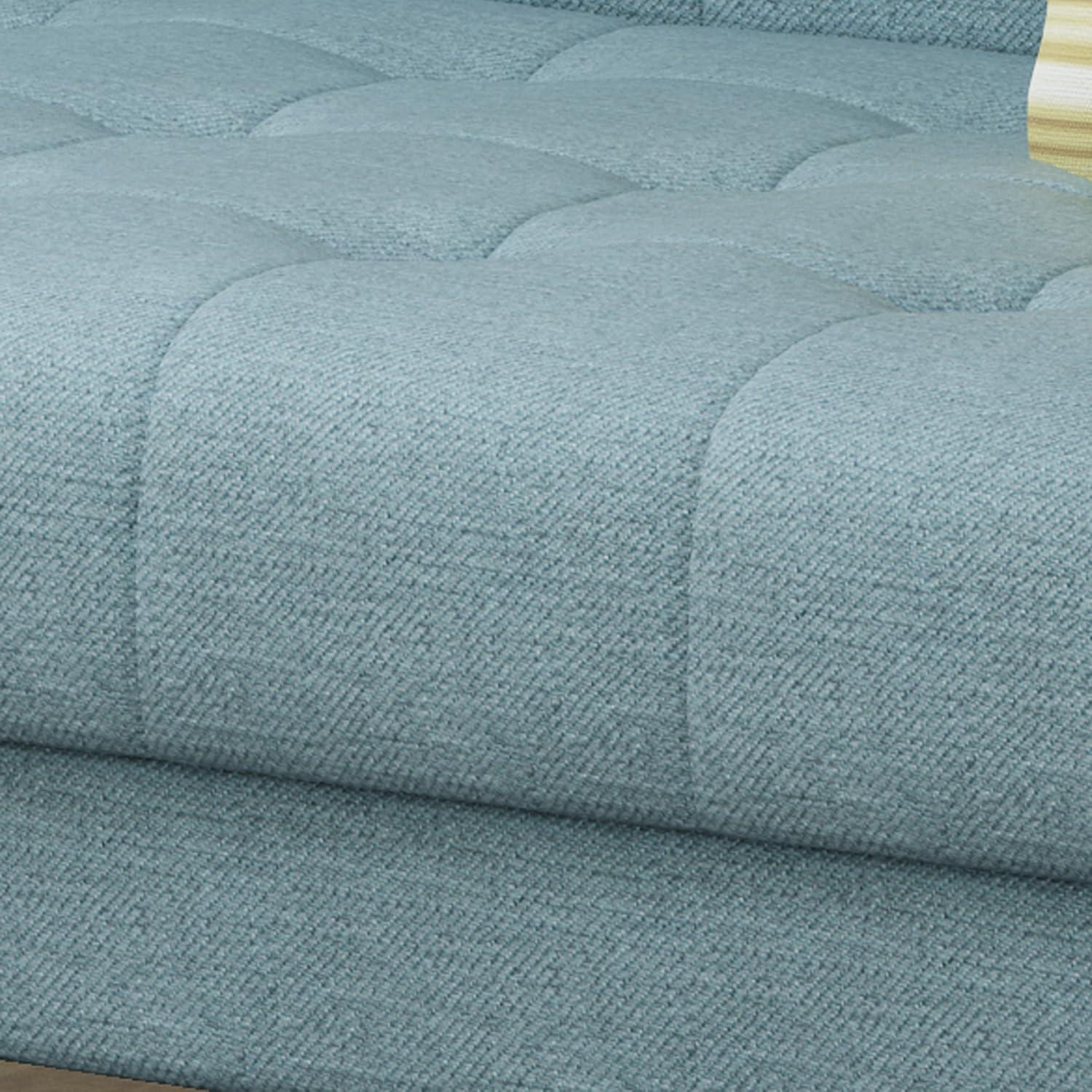 GDFStudio Aidan Mid Century Modern 72.25" Tufted Upholstered 3 Seater Sofa，Blue/Dark Walnut/Gold