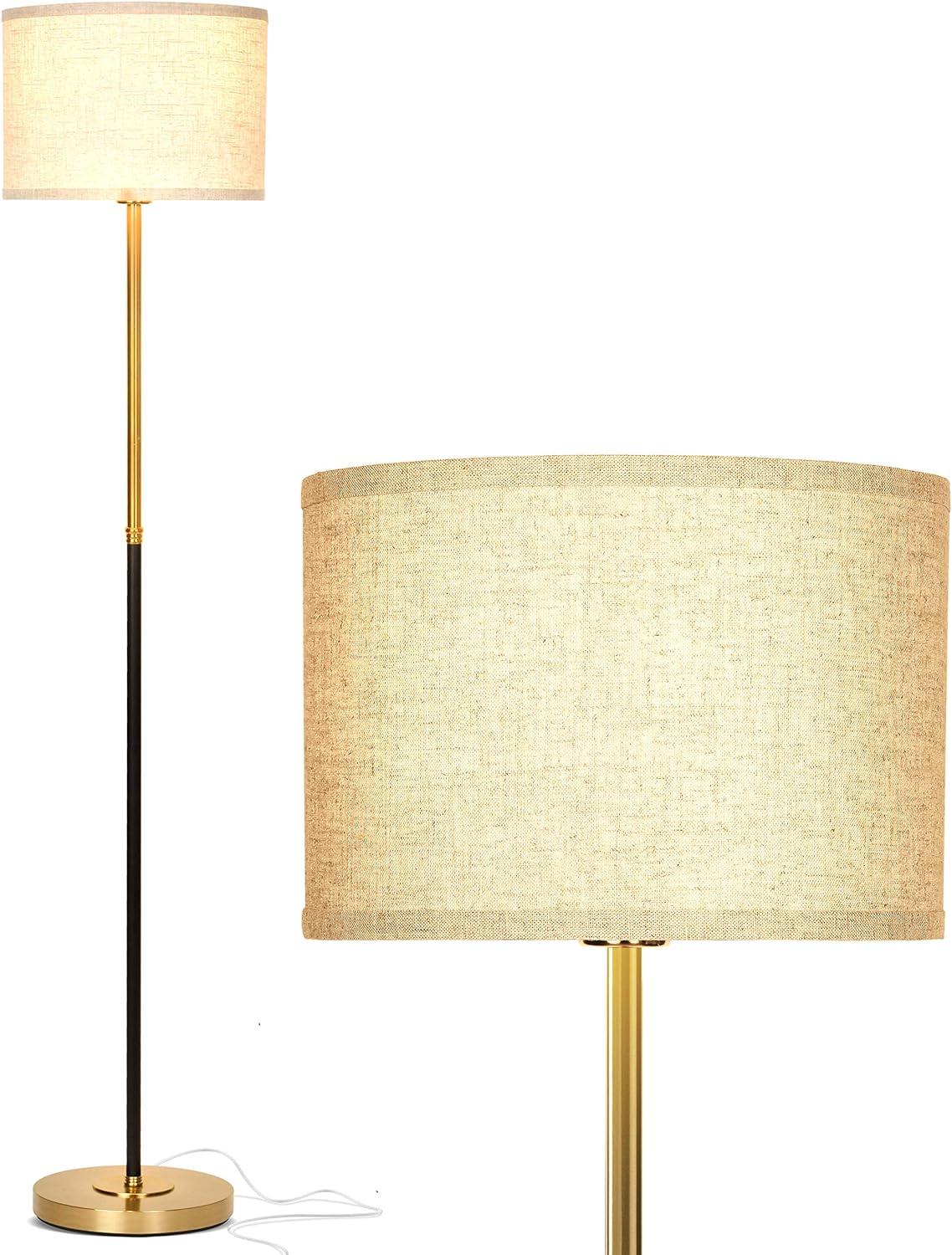 Sophisticated White Canvas Shade LED Floor Lamp for Kids