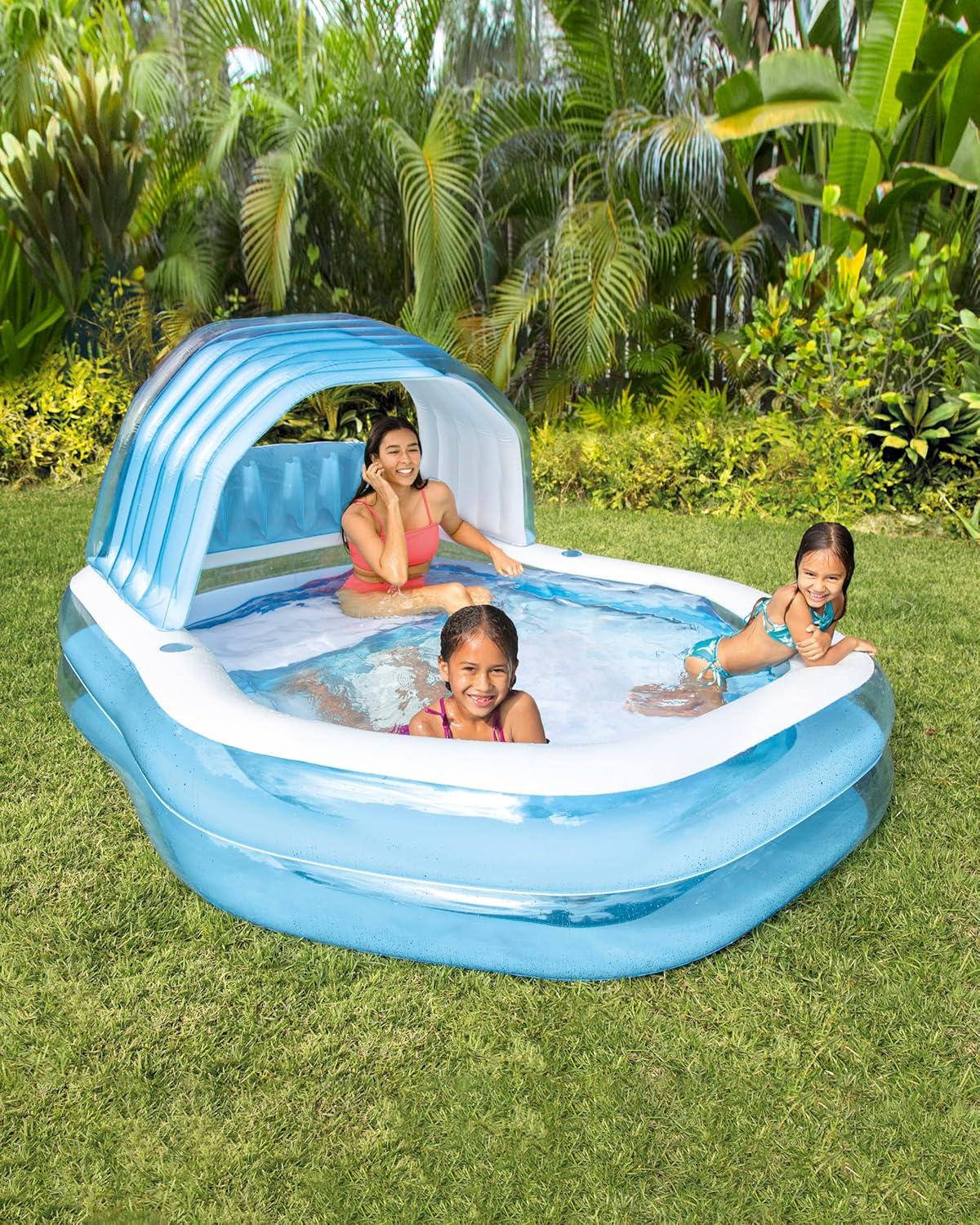 Intex 57186EP Swim Center Sun Shade Family Inflatable Pool 90" X 75" X 53"