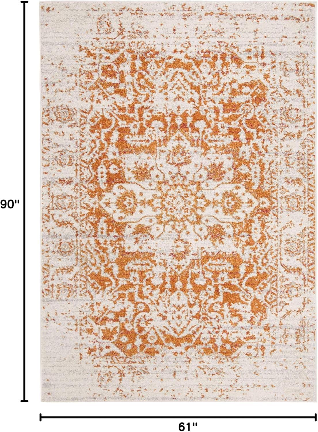 Madison MAD603 Power Loomed Indoor Area Rug - Orange/Ivory - 5'3"x7'6" - Safavieh