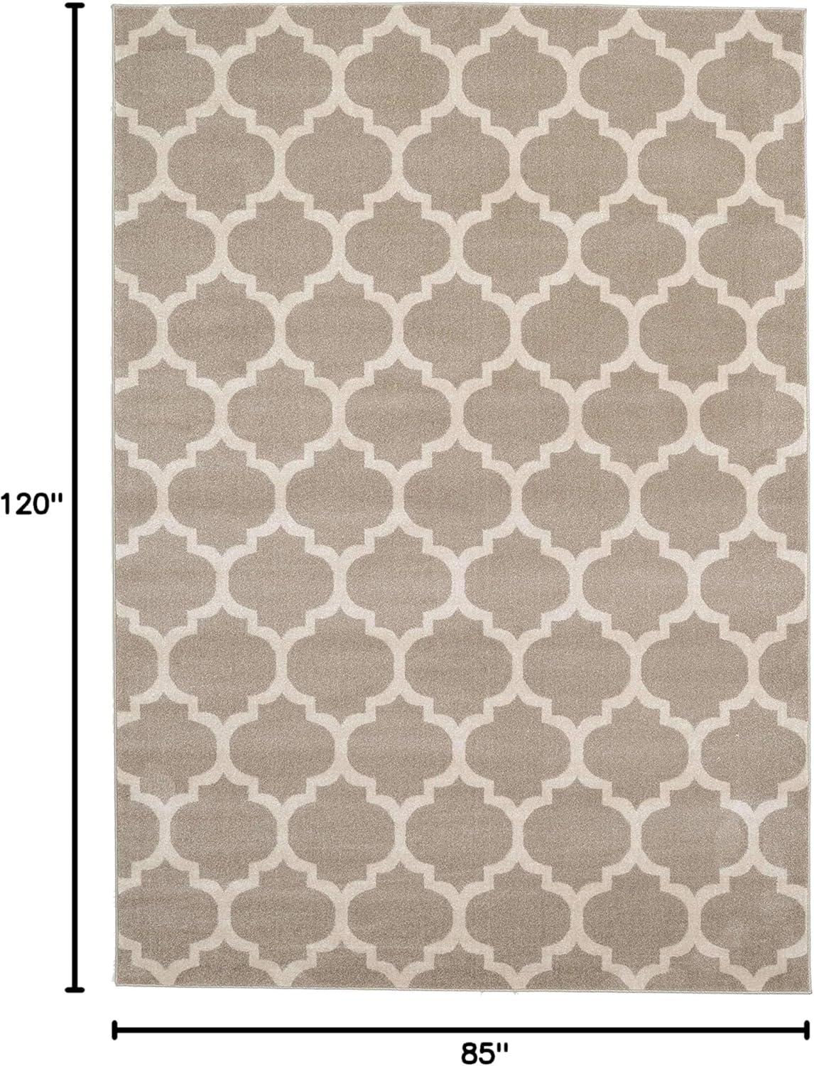 Unique Loom Trellis Collection Area Rug - Philadelphia (7' 1" x 10' Rectangle Light Brown/Beige)