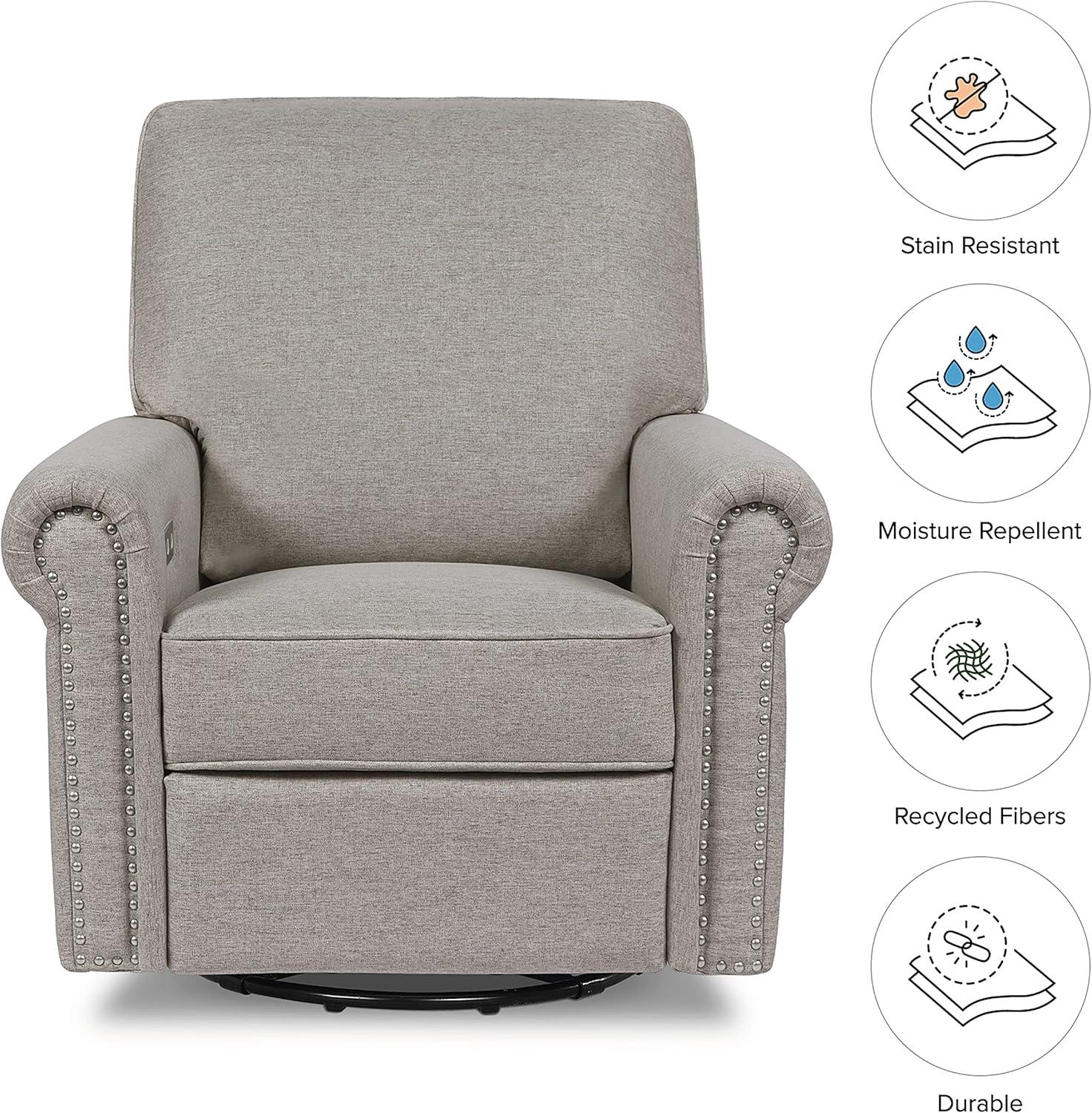 Namesake Linden Electronic Recliner and Swivel Glider in Eco-Performance Fabric with USB port & Reviews | Birch Lane