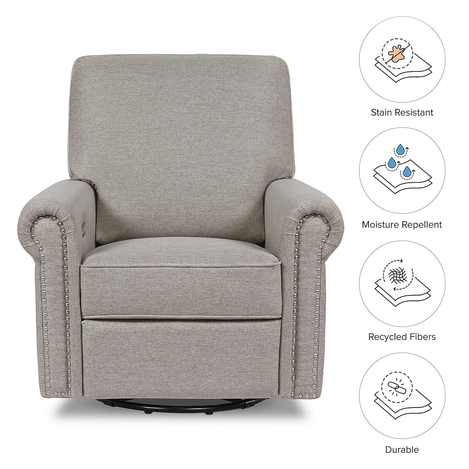 Namesake Linden Electronic Recliner and Swivel Glider in Eco-Performance Fabric with USB port & Reviews | Birch Lane
