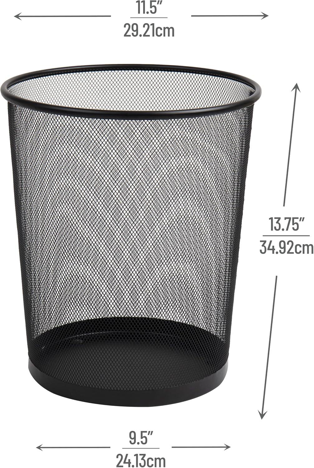 Mind Reader Mesh Garbage Waste Basket Recycling Bin Set, Round