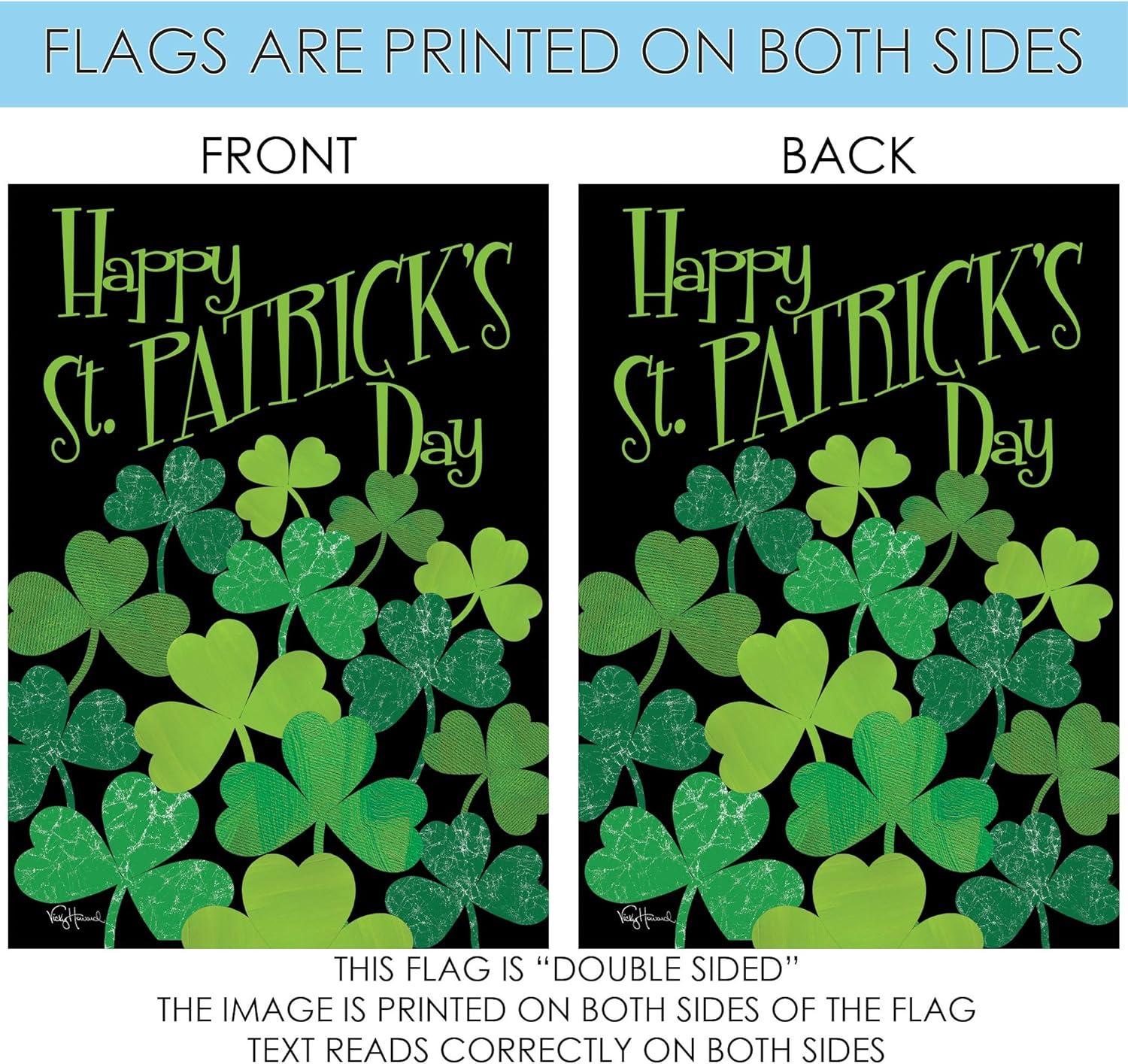 Toland Home Garden Shamrocks St Pats St Patricks Day Flag Double Sided 28x40 Inch