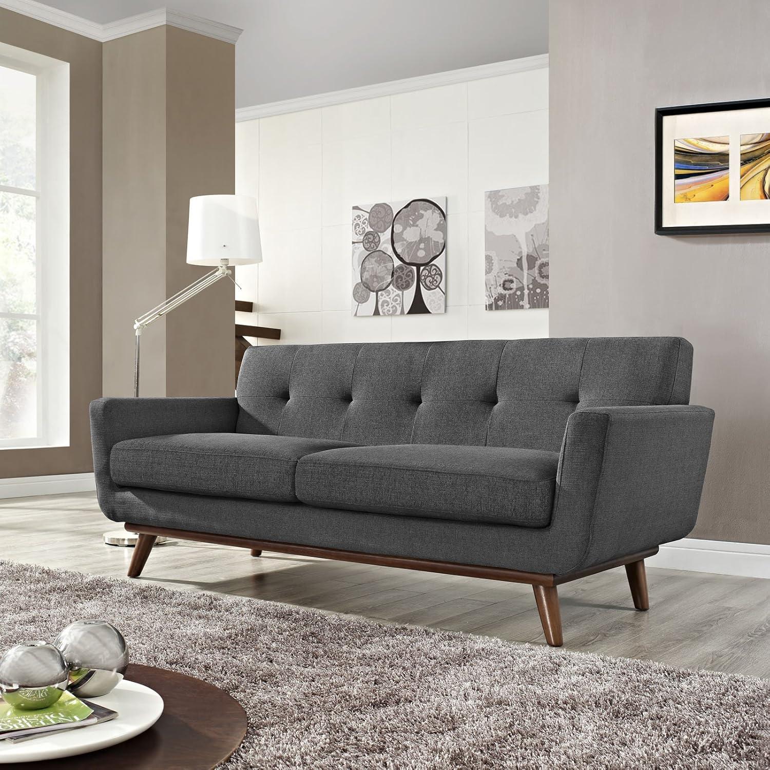 Ergode Engage Upholstered Fabric Loveseat - Gray