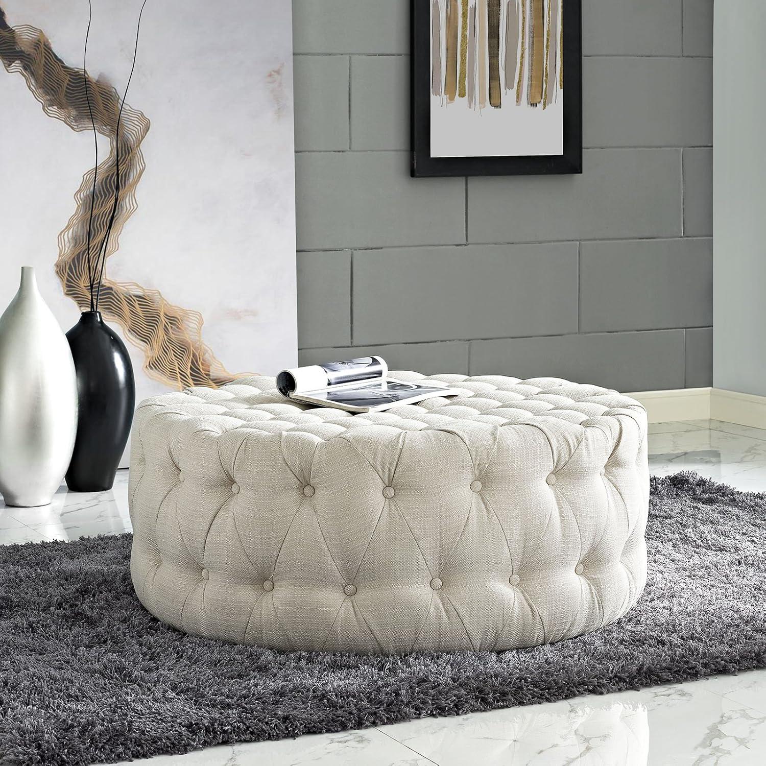 Modway Copper Grove Harrison Blue Amour Fabric Ottoman