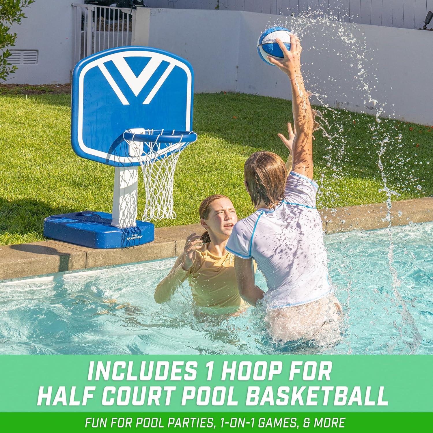 GoSports GoSports Splash Hoop 2-in-1 Pool Basketball Hoop & Volleyball Net Game Set