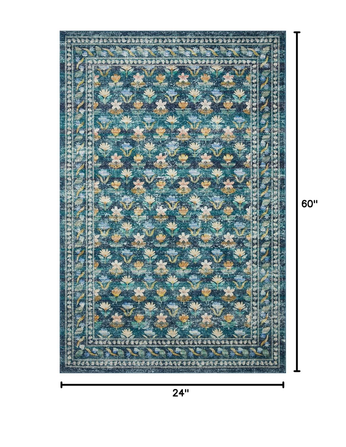 Rifle Paper Co. x Loloi Courtyard Emerald Area Rug feat. CloudPile