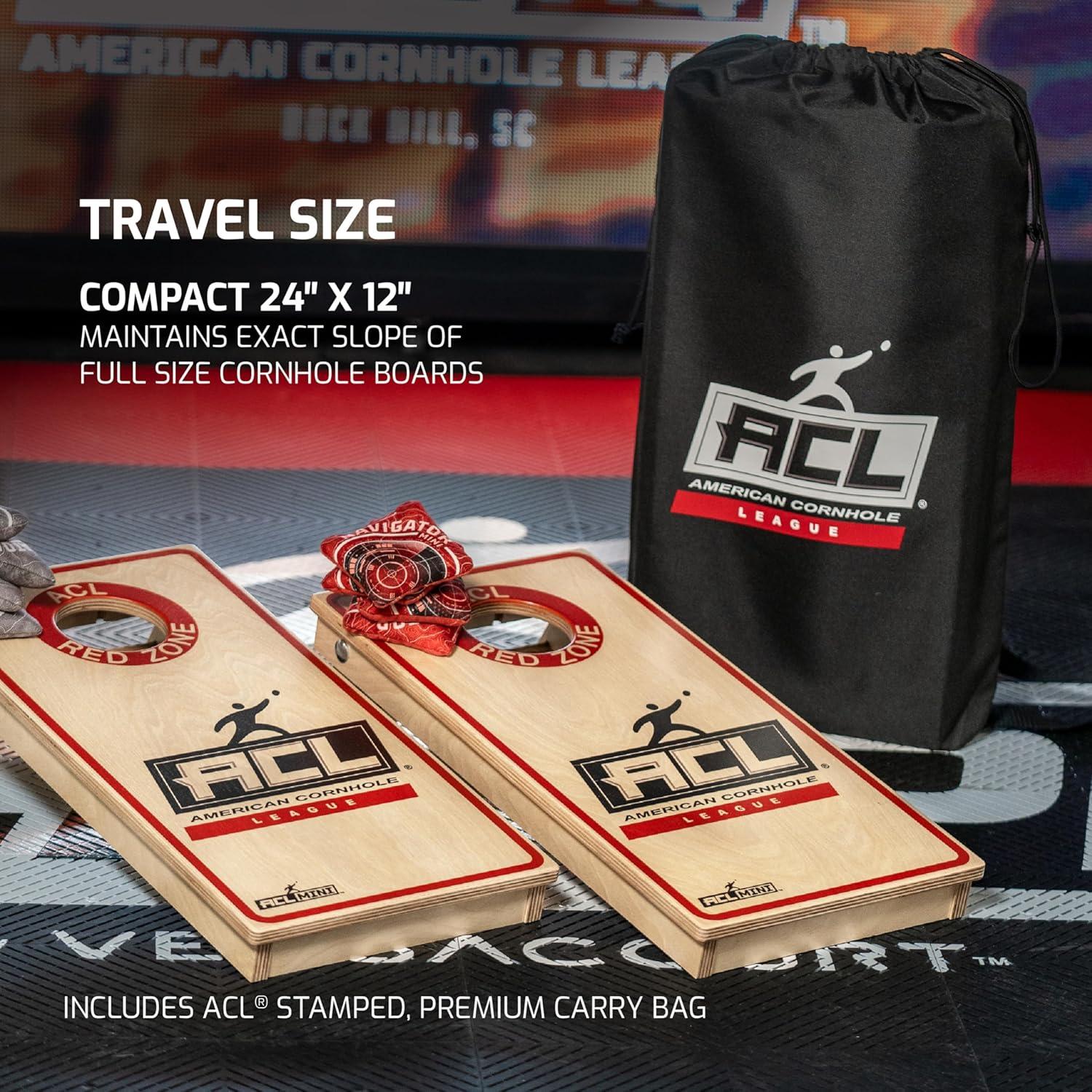 Compact Red and Black Birch Cornhole Board Set with Bags