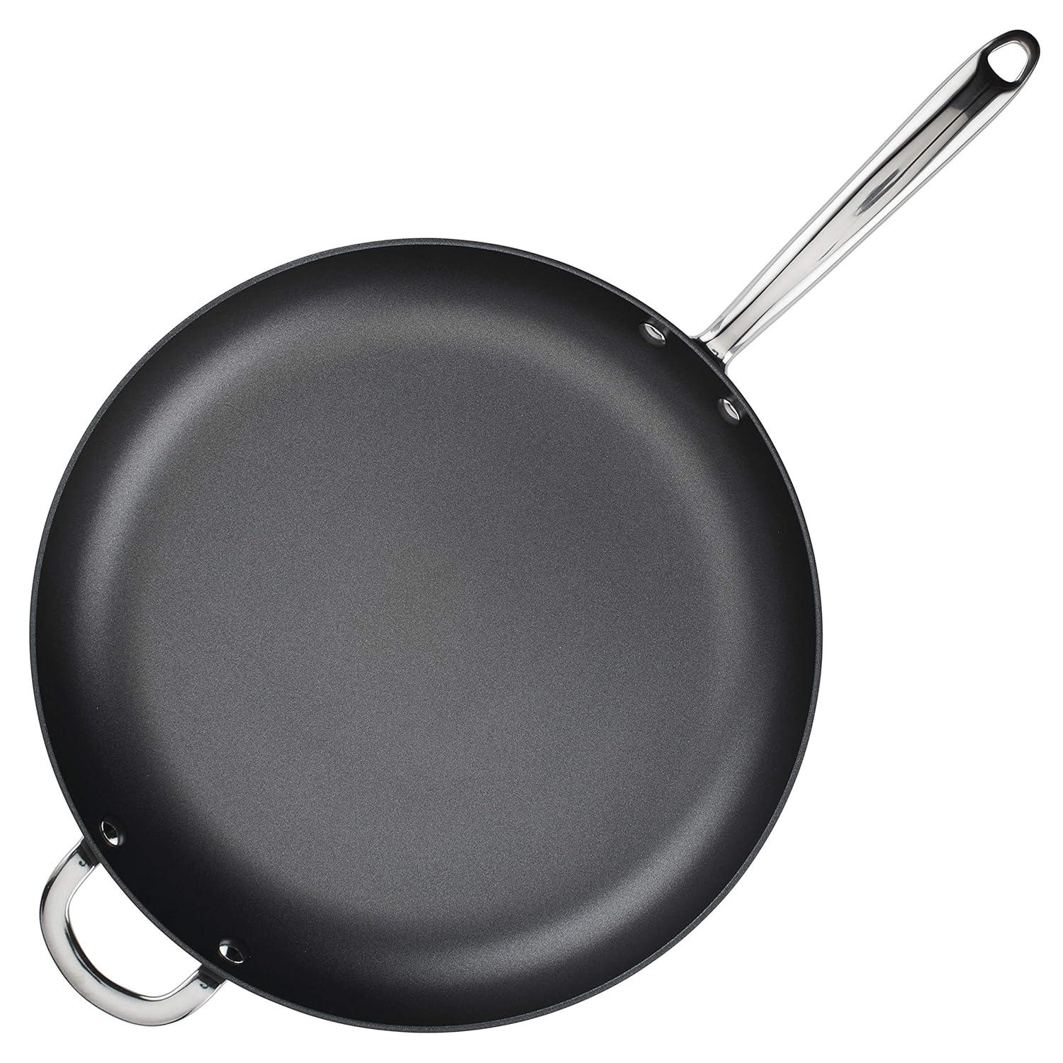 Rachael Ray Hard Anodized 14 inch Nonstick Frying Pan with Helper Handle, Gray