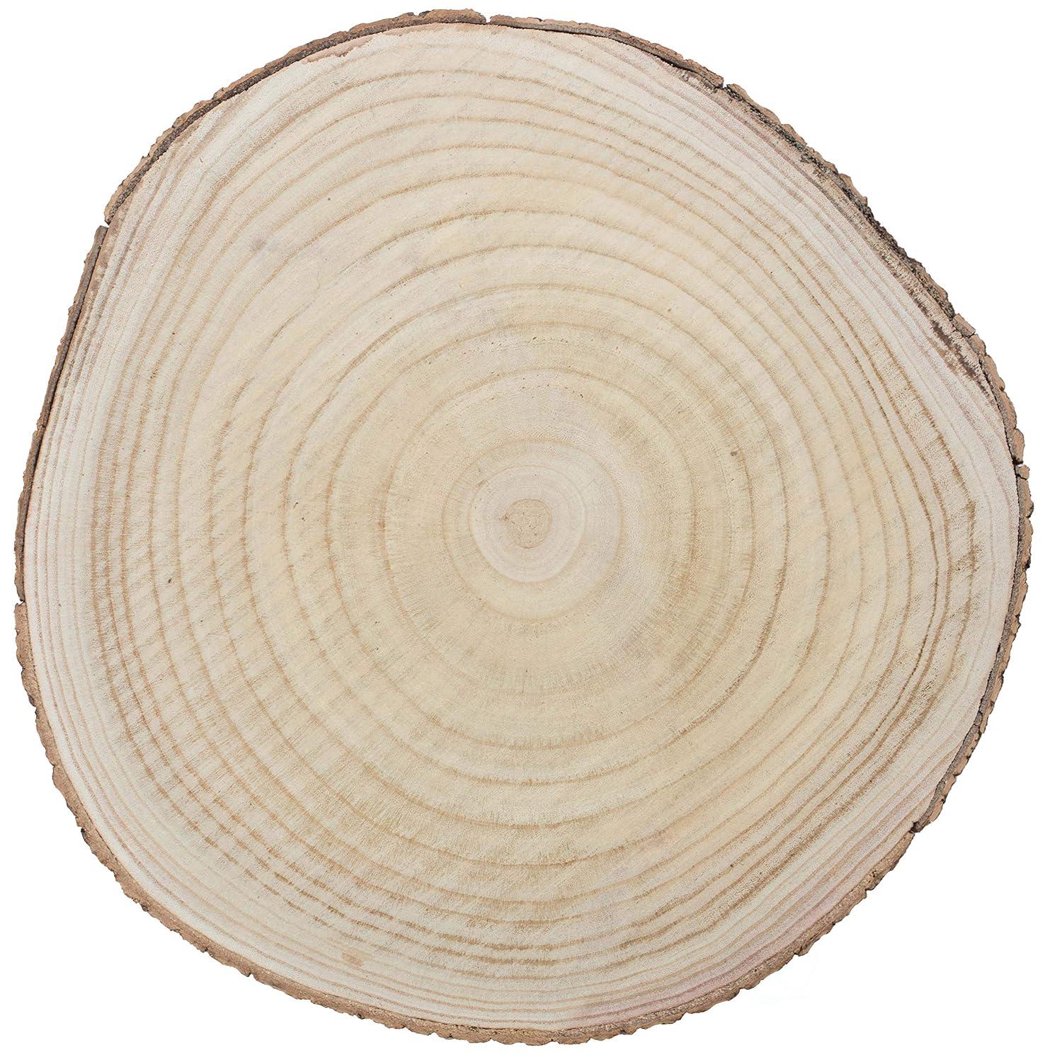 Vintiquewise Barky Natural Wood Slabs Rustic Ornament Slice Tray Table Charger - Approximately 18 Inch Dia