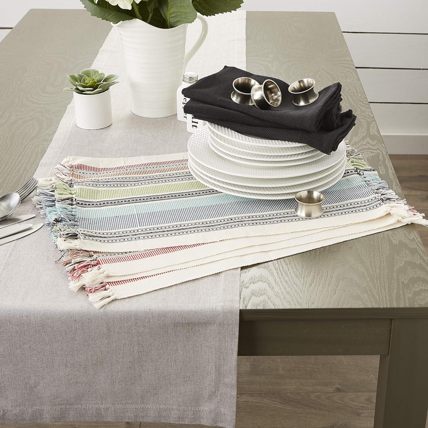 Mediterranean Stripe Multicolor Vinyl Placemat Set of 6