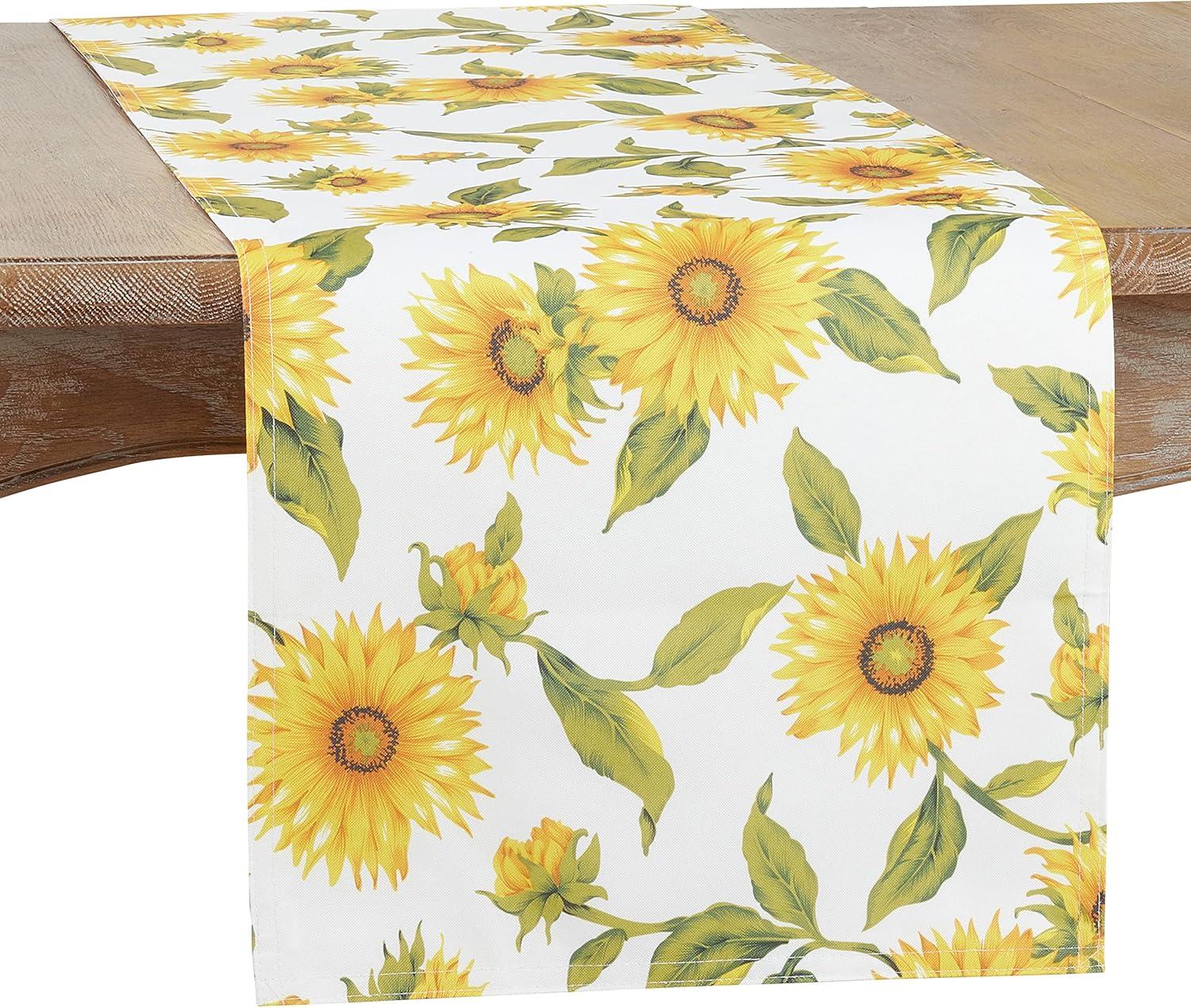 Saro Lifestyle Sunflower Design Dining Table Runner