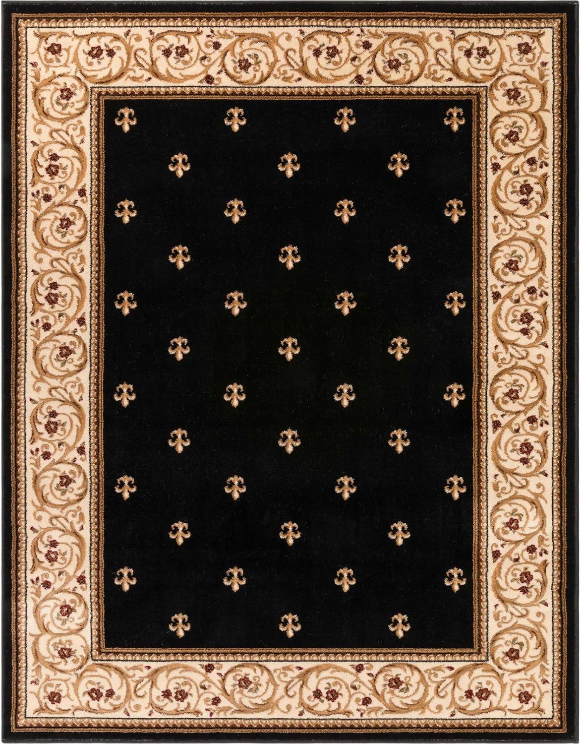Well Woven Barclay Collection Fleur de Lis Red 5'3" x 7' Area Rug - for Living Room, Bedroom, and Dining Room