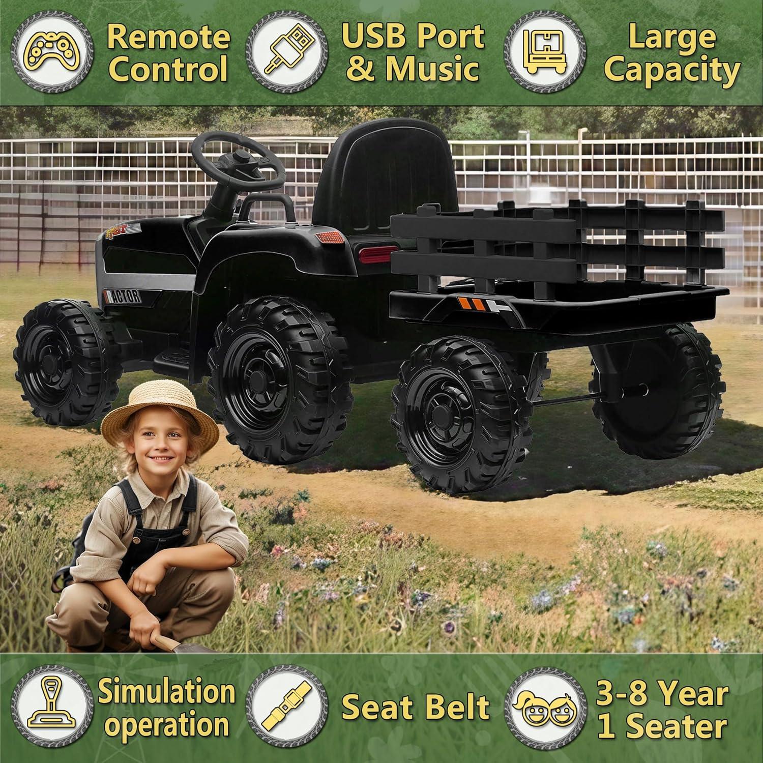 Ancheer 24V Real 2 Seater Ride On Toys Electric SUV Jeep Car With Remote Control,2WD/4WD Switchable, 4X100W Motor, Bluetooth, Music, USB, Lights