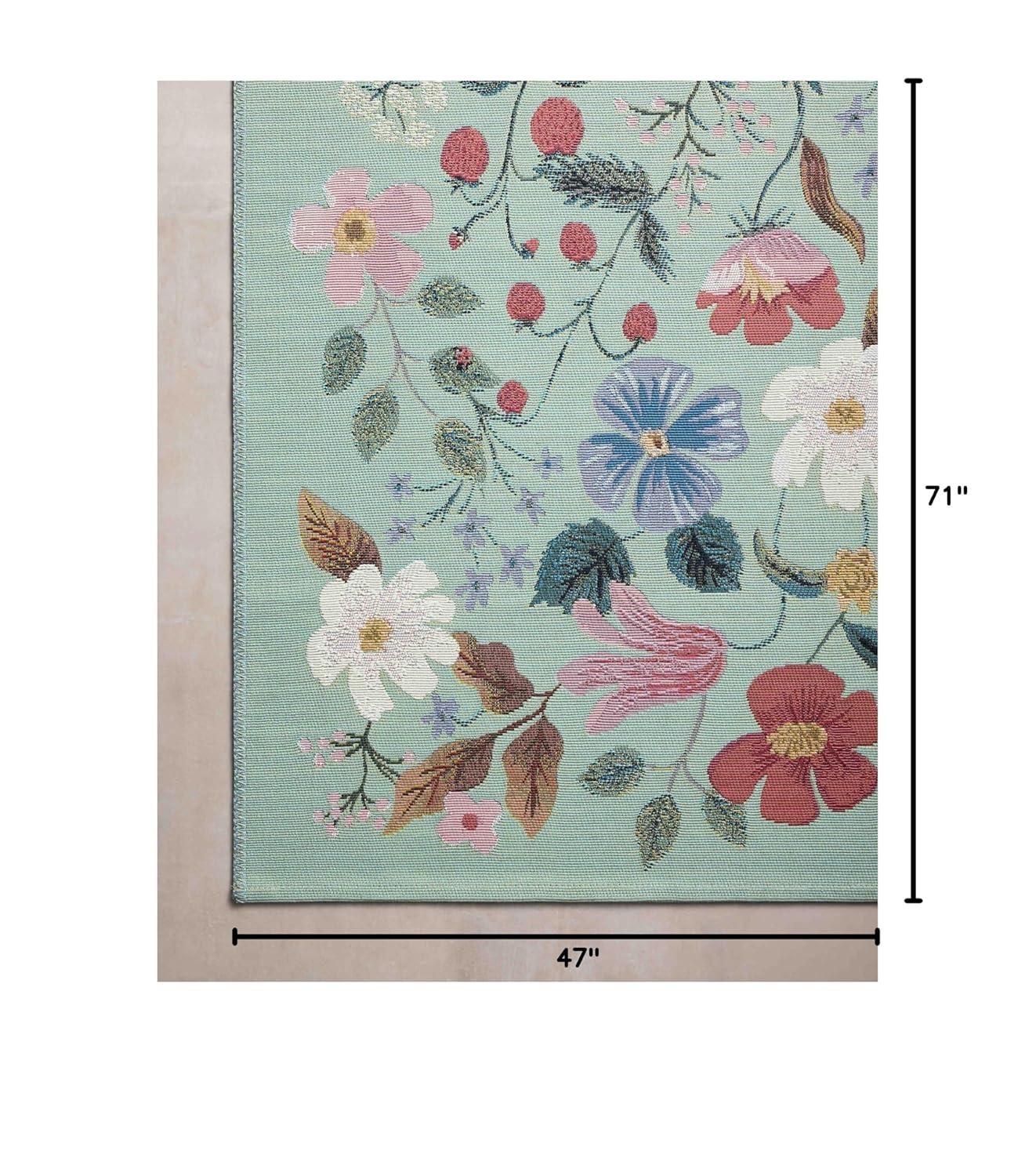 Rifle Paper Co. x Loloi Perennial Mint Indoor / Outdoor Area Rug