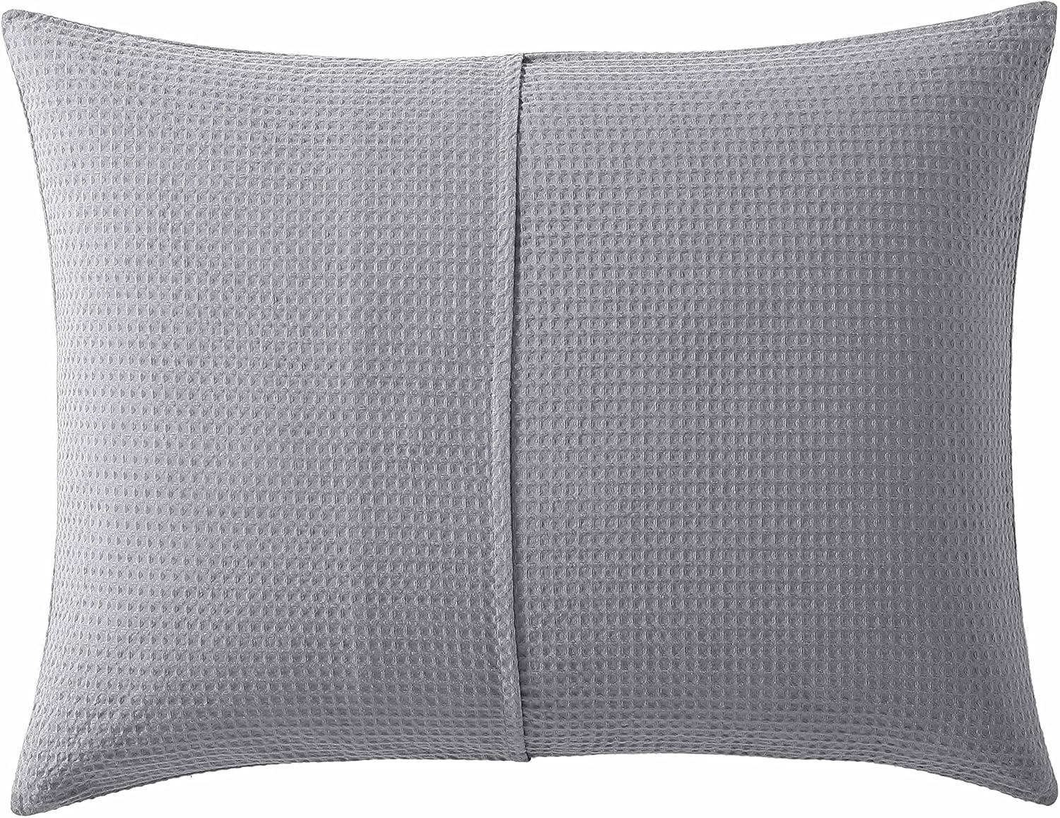 King Pewter Gray Cotton Waffle Weave Bedspread Cover