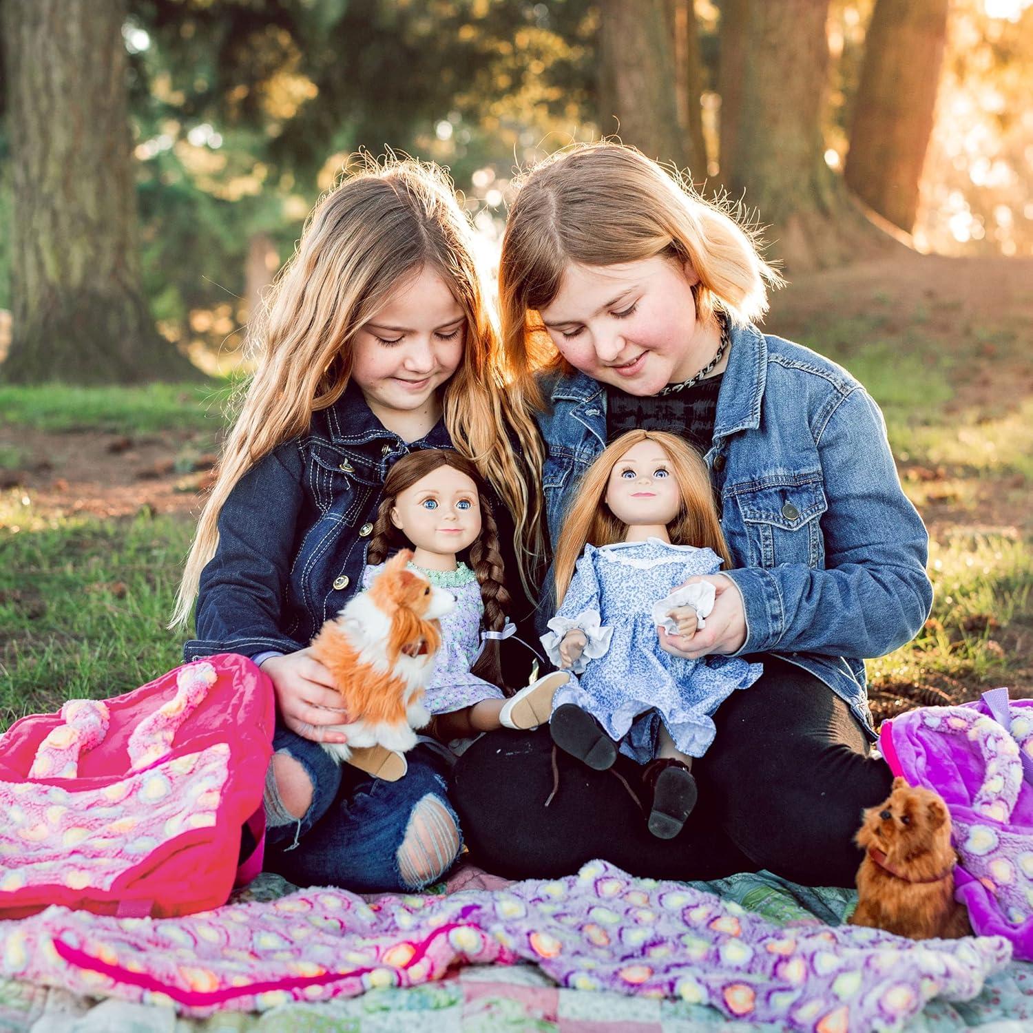 The Queen' Treasures 18 In Doll Carrier and Sleeping Bag, Purple Hearts