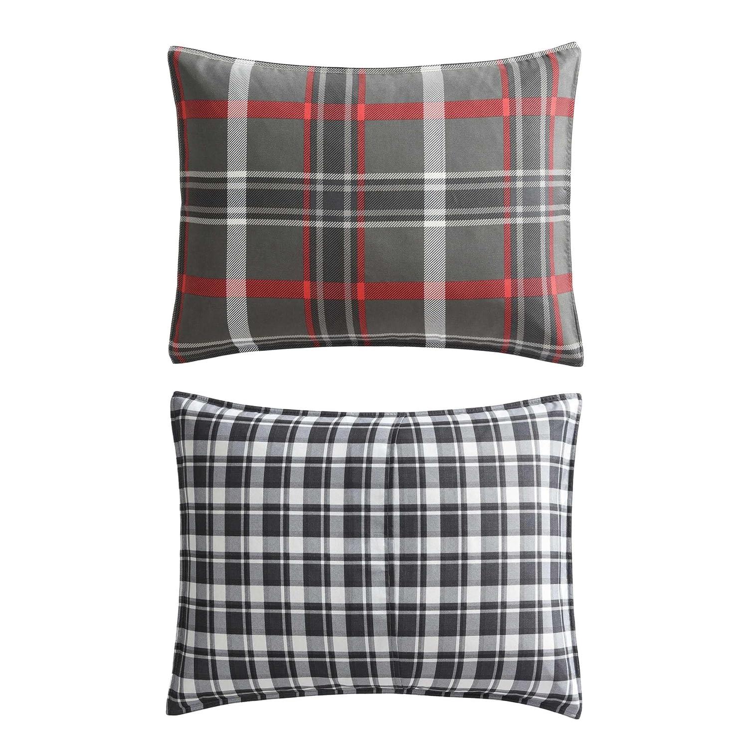 Eddie Bauer Eddie Bauer Willow Plaid Reversible Grey Duvet Cover Set