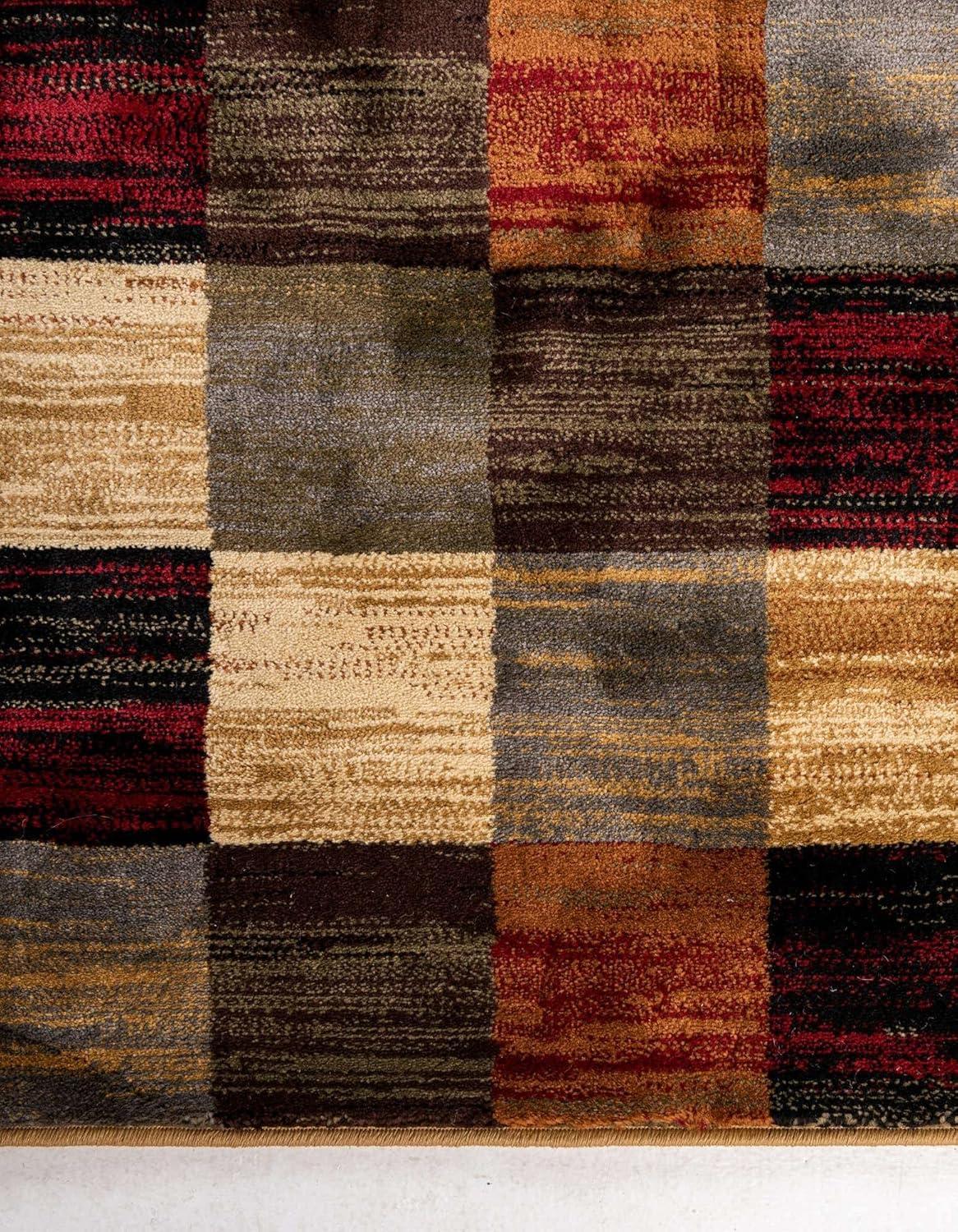 Unique Loom Barista Collection Area Rug - Gava (7' 1" Square Multi/Brown)