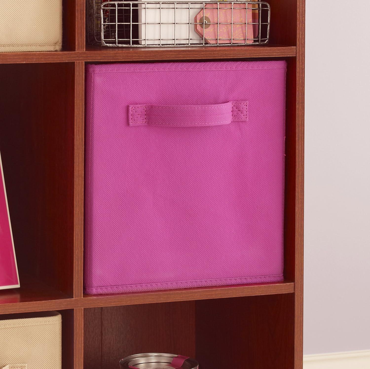 Fuchsia Pink Fabric Storage Bin with Handle