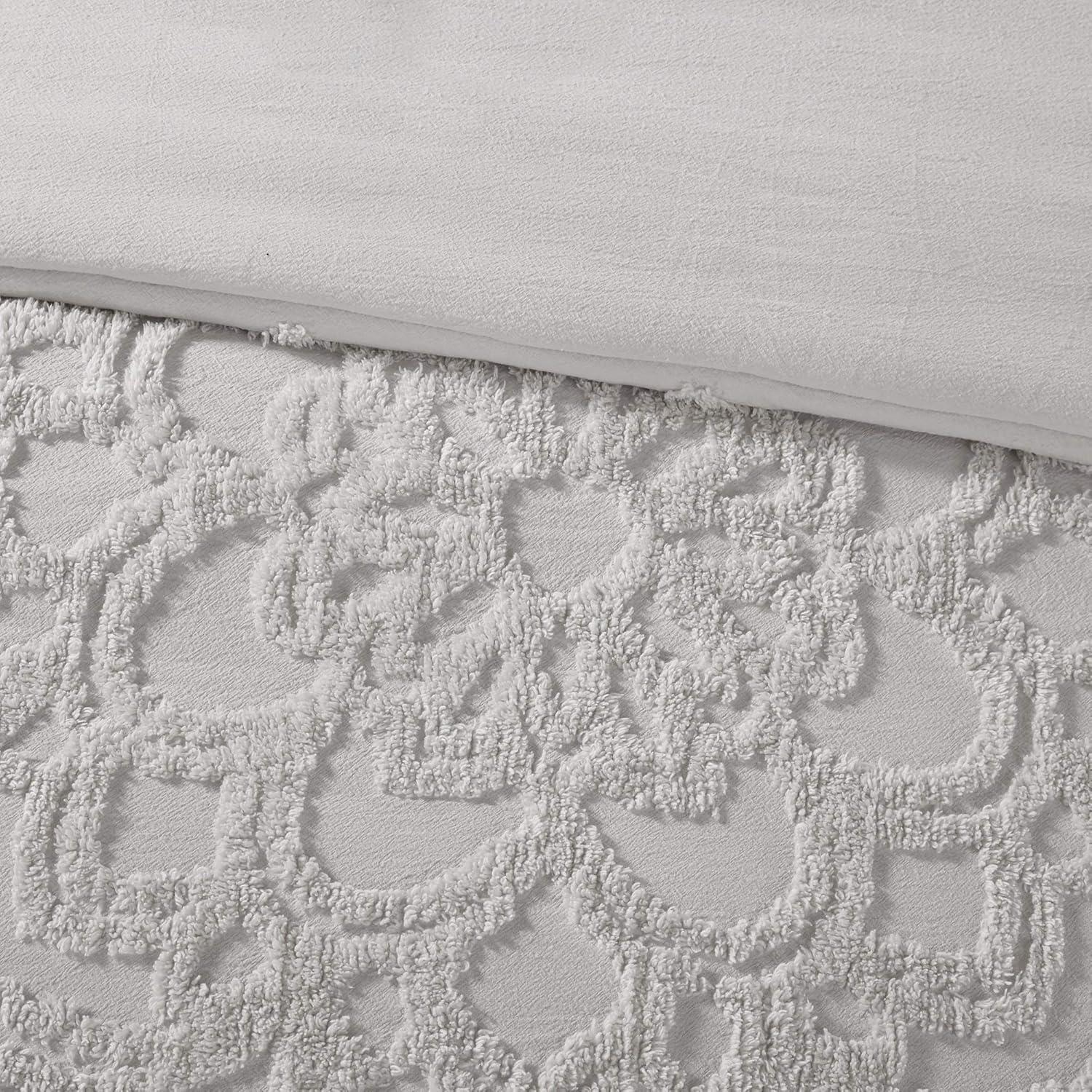 Madison Park Laetitia Tufted Chenille Cotton 3 Piece Medallion Duvet Cover Set