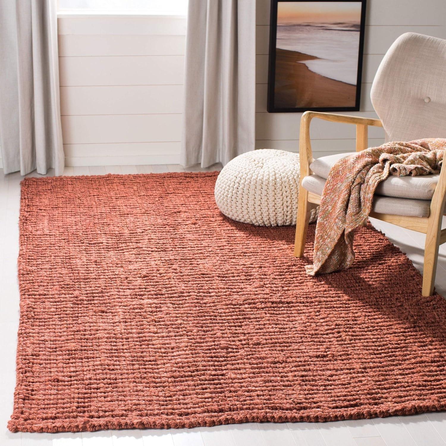 Jakwan Handmade Flatweave Jute Rust Area Rug