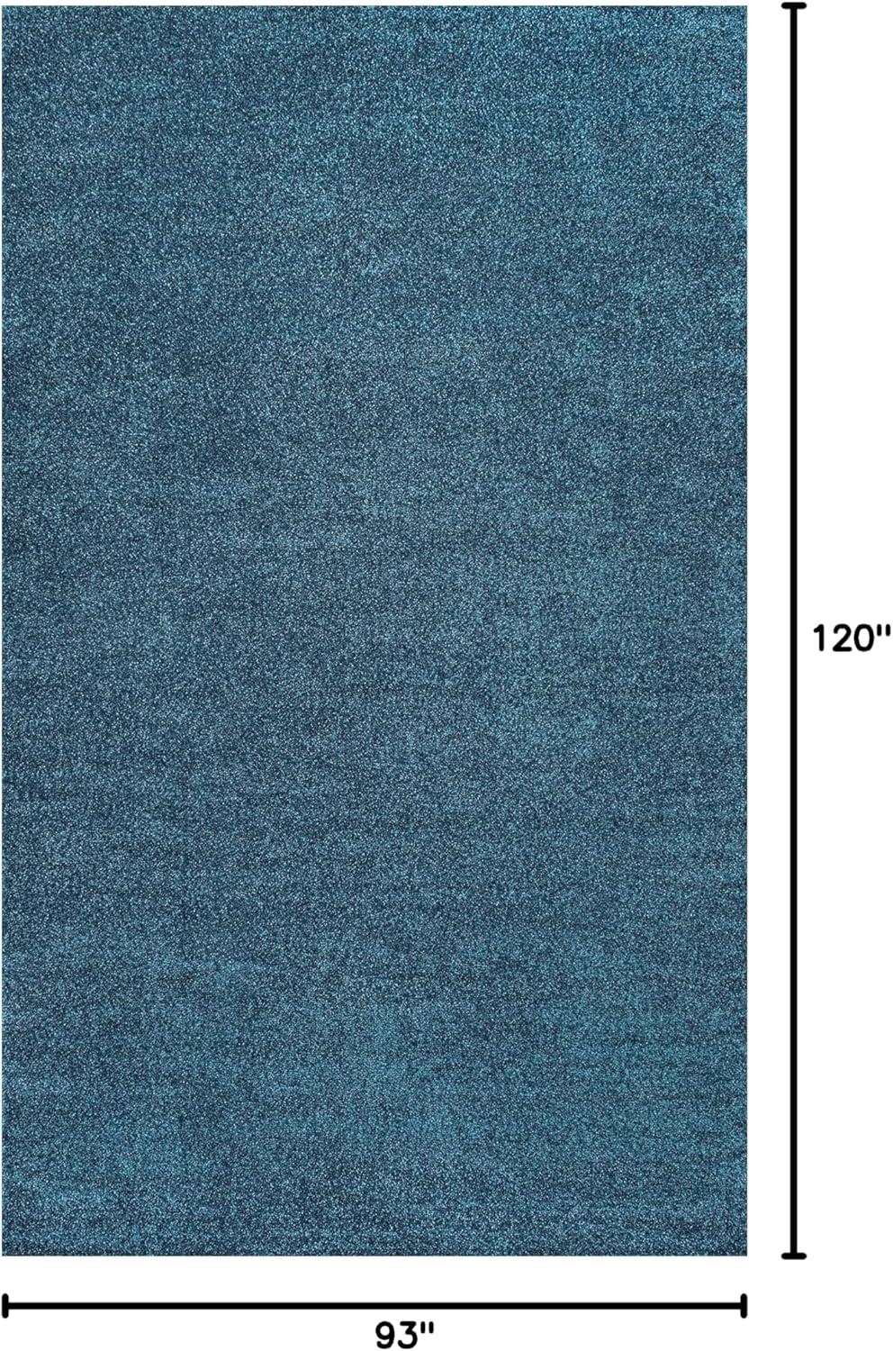 8'x10' Haze Solid Low-Pile Area Rug, Turquoise - JONATHAN Y