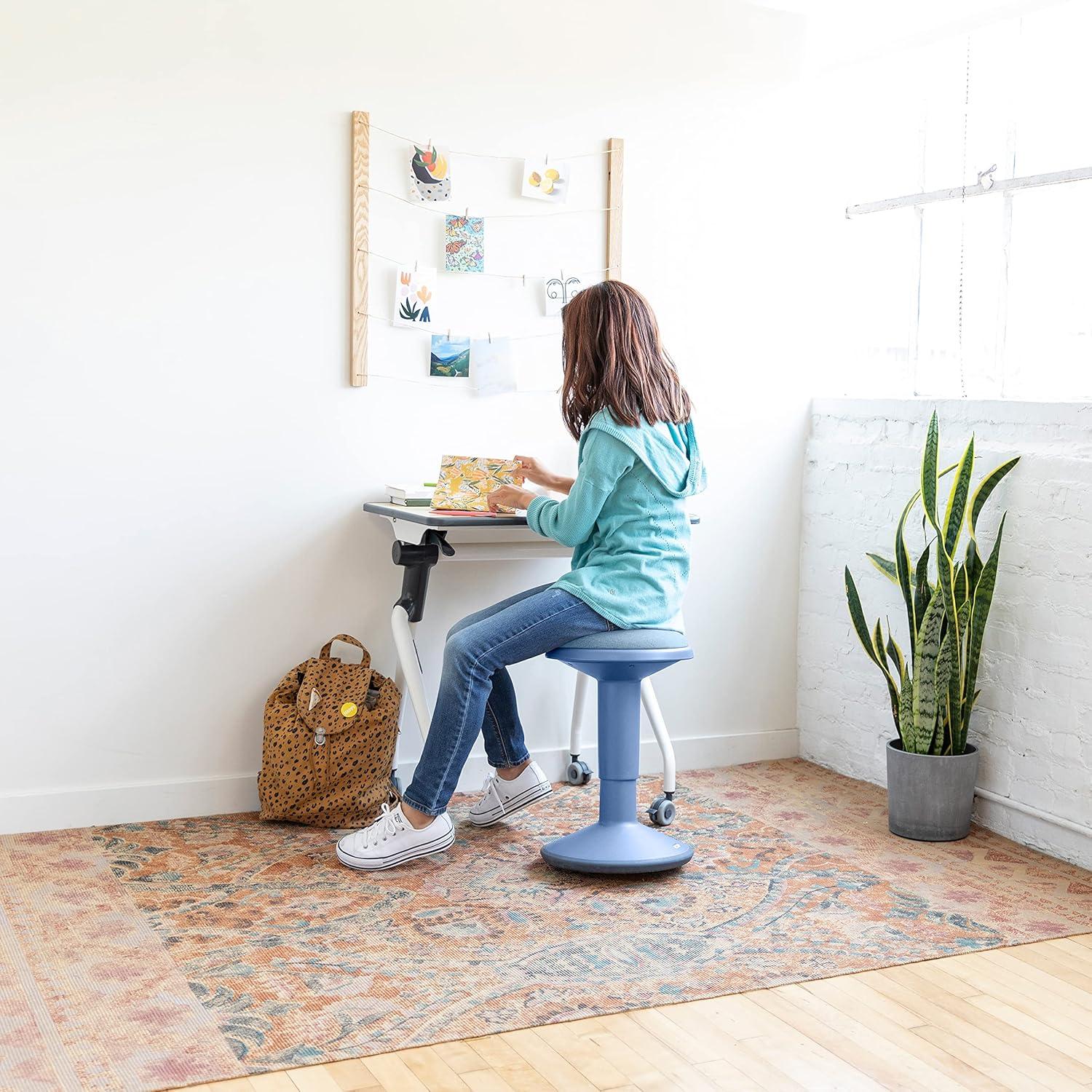 ECR4Kids ECR4Kids Sitwell Wobble Stool with Cushion, Adjustable Height, Active Seating