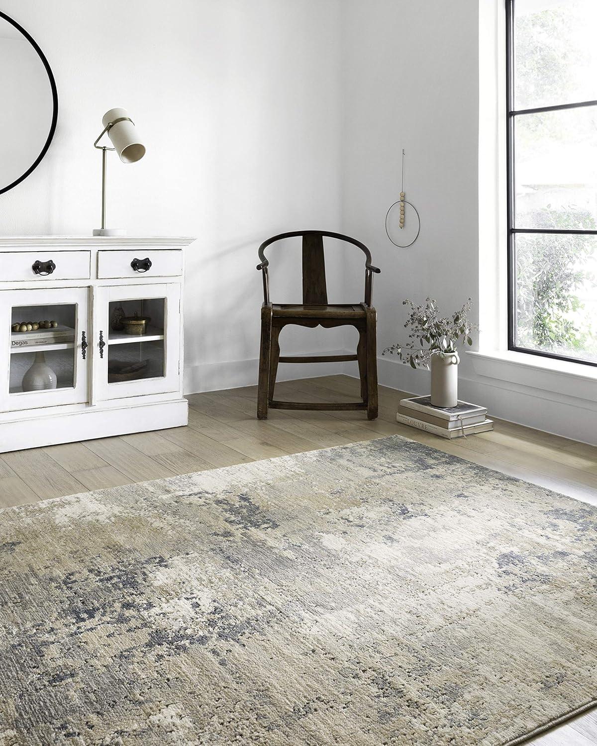 Teagan Sand and Mist Abstract Rectangular Area Rug