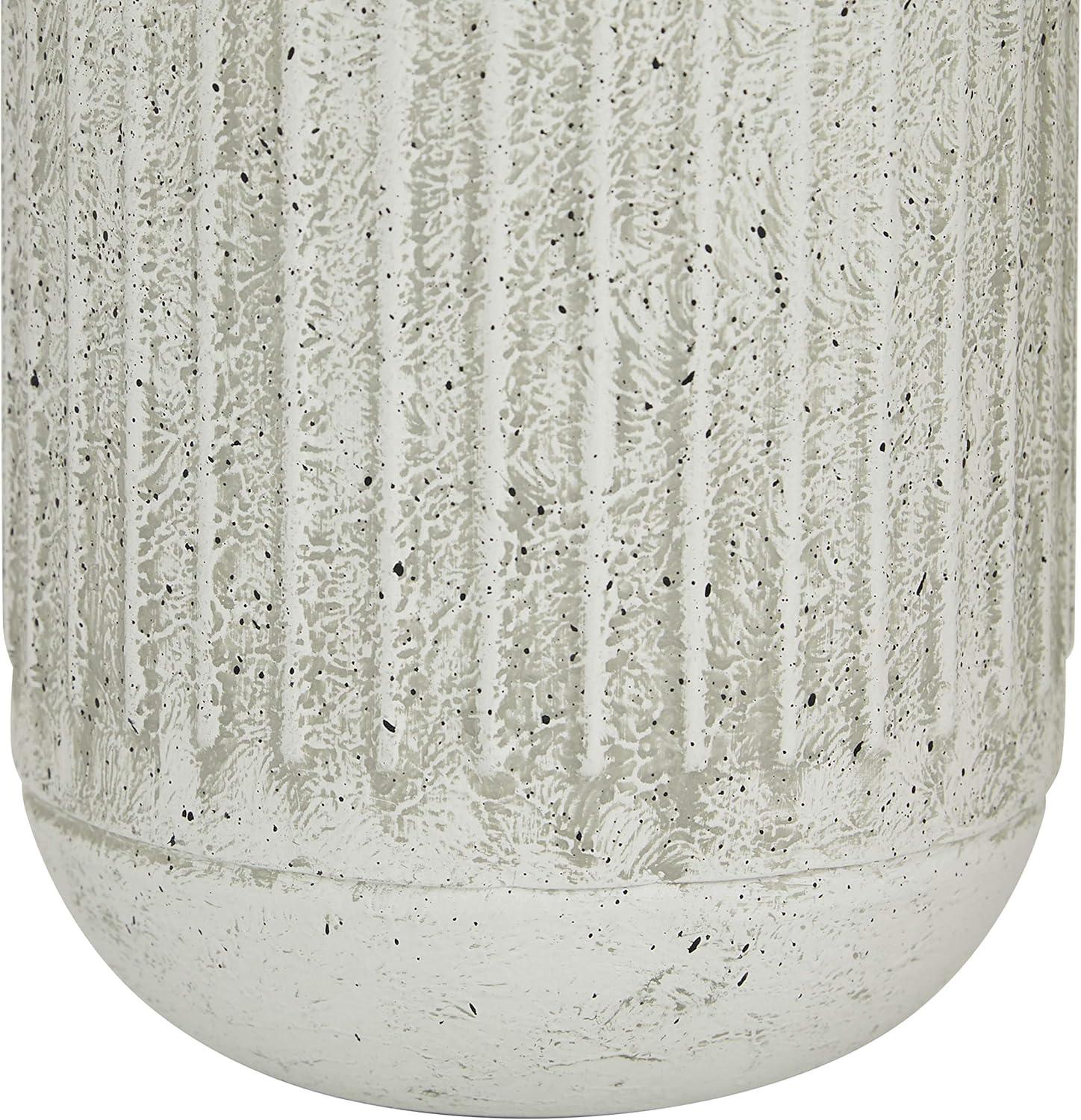 DecMode 13" Textured White Metal Vase