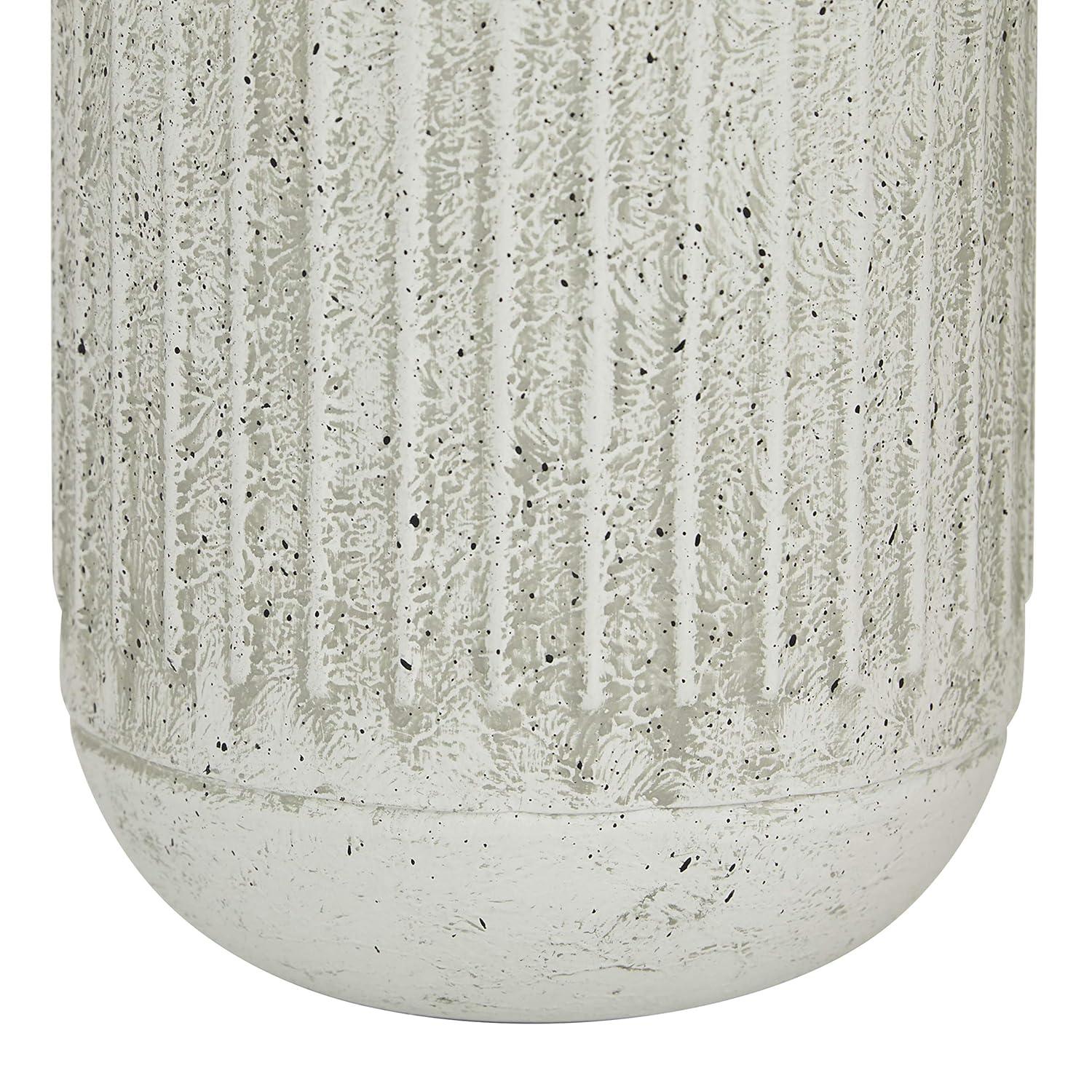 DecMode 13" Textured White Metal Vase