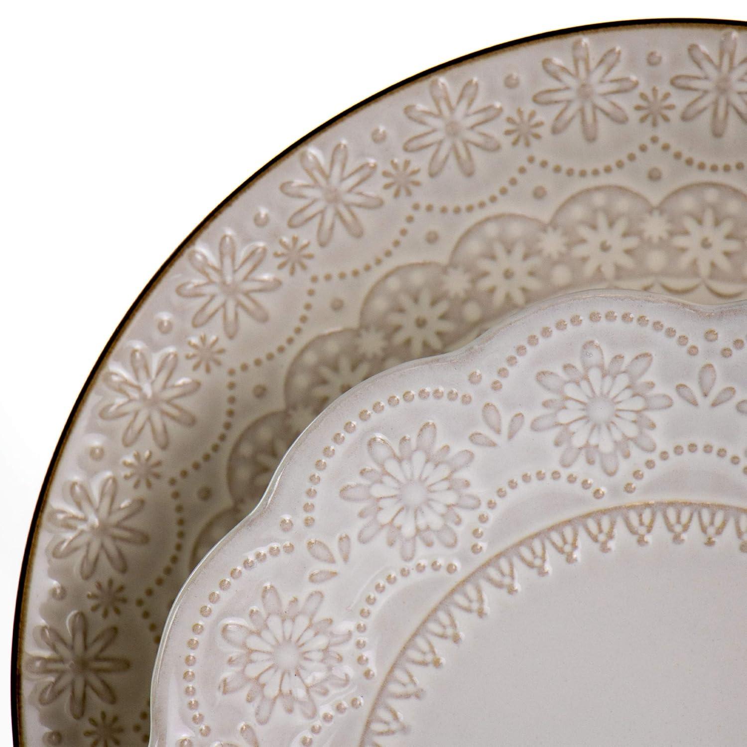 Elama 16 Piece Stoneware Dinnerware Set - Service for 4