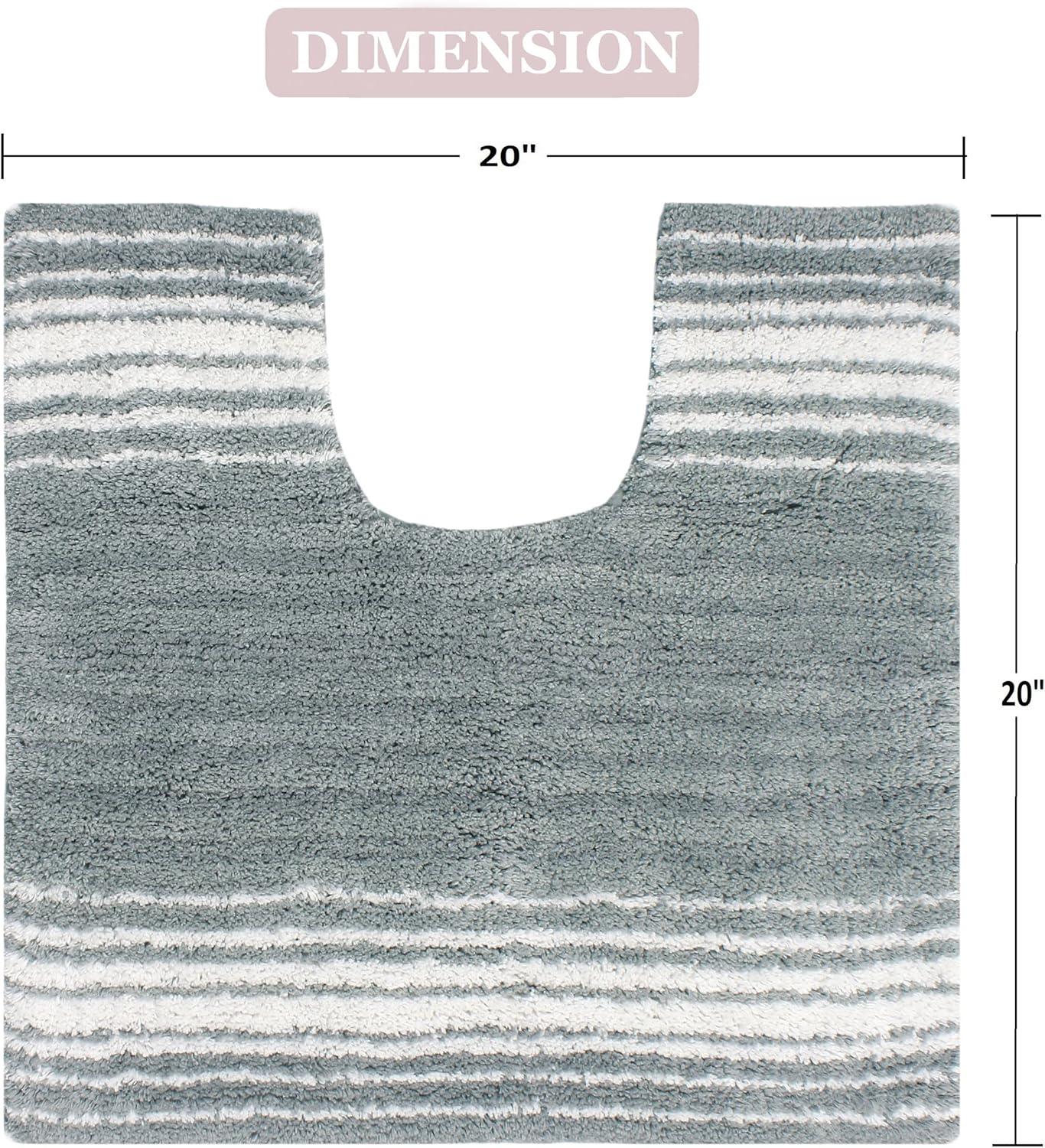 Home Weavers Gradation Collection 100% Cotton Bath Rug, Soft & Absorbent Bath Mat, Non-Slip, Machine Washable Rug for Bath Floor, 20"x20" Contour, Gray