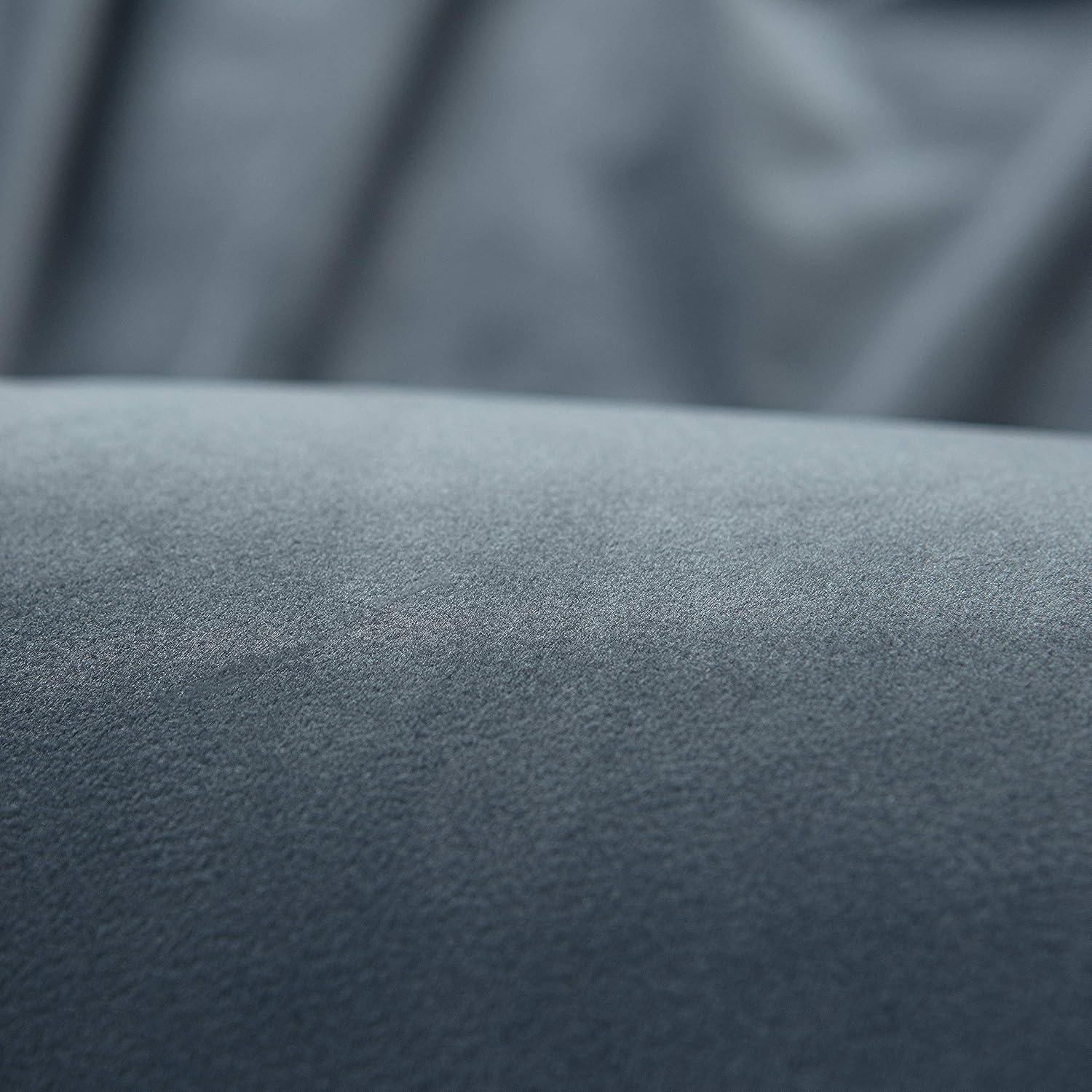 Chanasya 2pk Solid Velvet Room Darkening Blackout Privacy Window Curtain Panels - Set of 2 - 52 x 96 Inches Long - Slate Blue