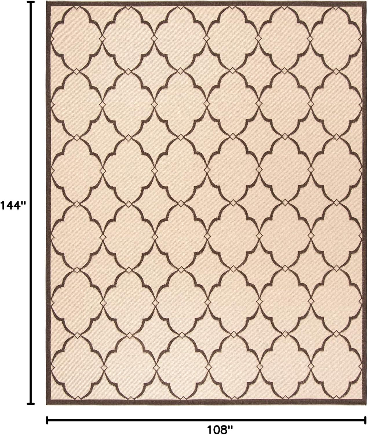 Beach House BHS125 Power Loomed Indoor/Outdoor Area Rug - Creme/Brown - 9'x12' - Safavieh