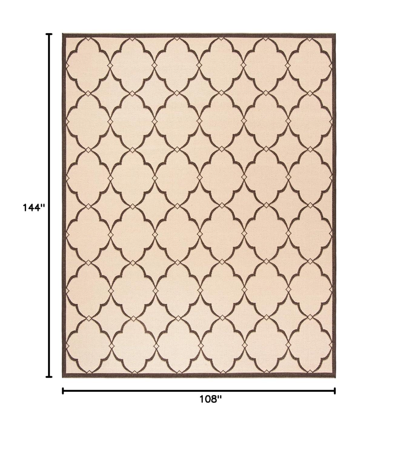 Beach House BHS125 Power Loomed Indoor/Outdoor Area Rug - Creme/Brown - 9'x12' - Safavieh
